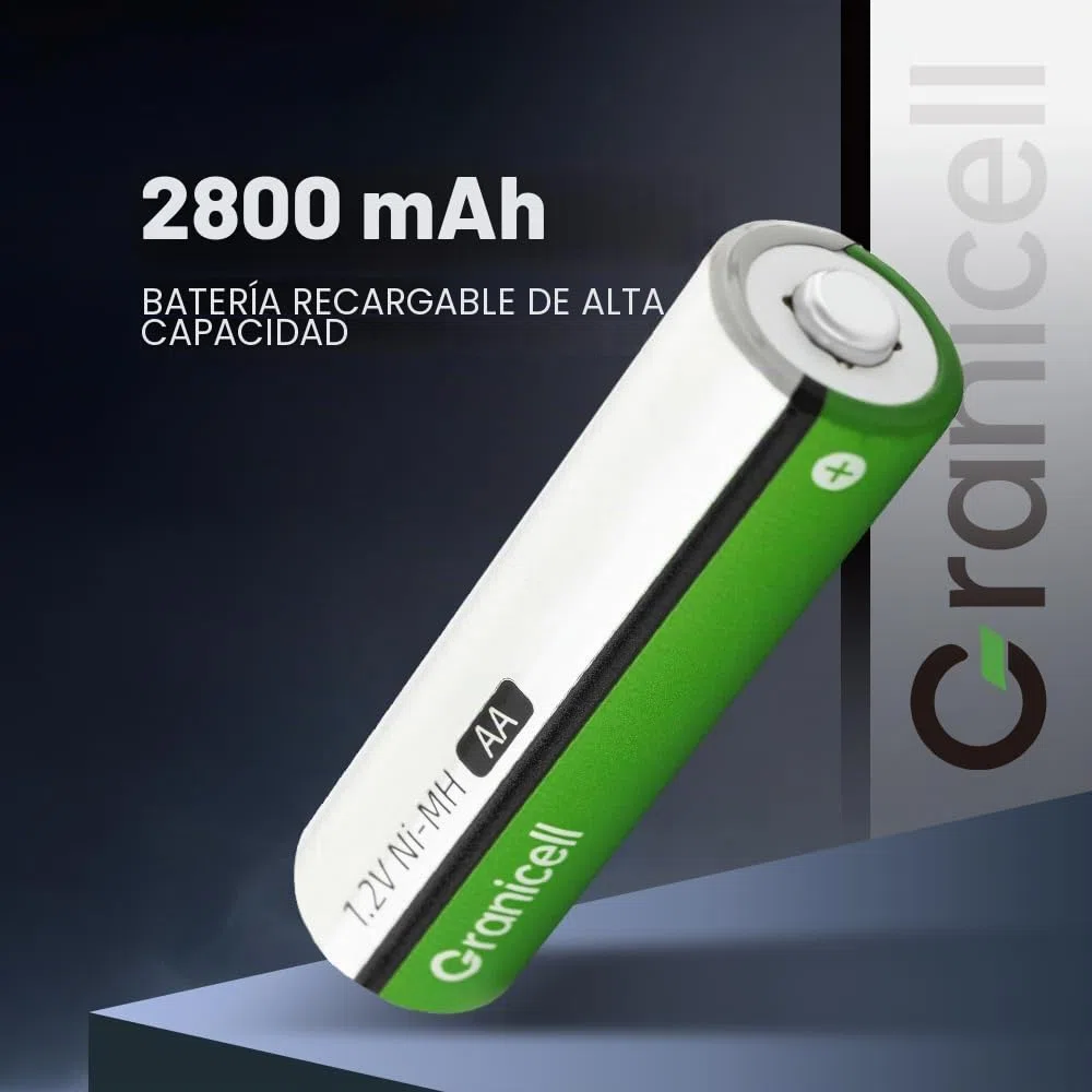 Granicell Kit de Carga 4 Pilas AA y 4 AAA Recargables NiMH con Cargador Rápido Incluido