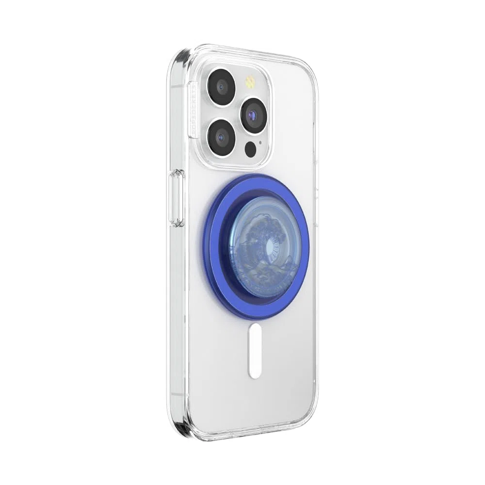 PopSockets Agarre para teléfono MagSafe con soporte, soporte magnético, parte superior intercambiable, sujeción segura para fundas MagSafe de iPhone, agarre para teléfono y tableta, océano translúcido