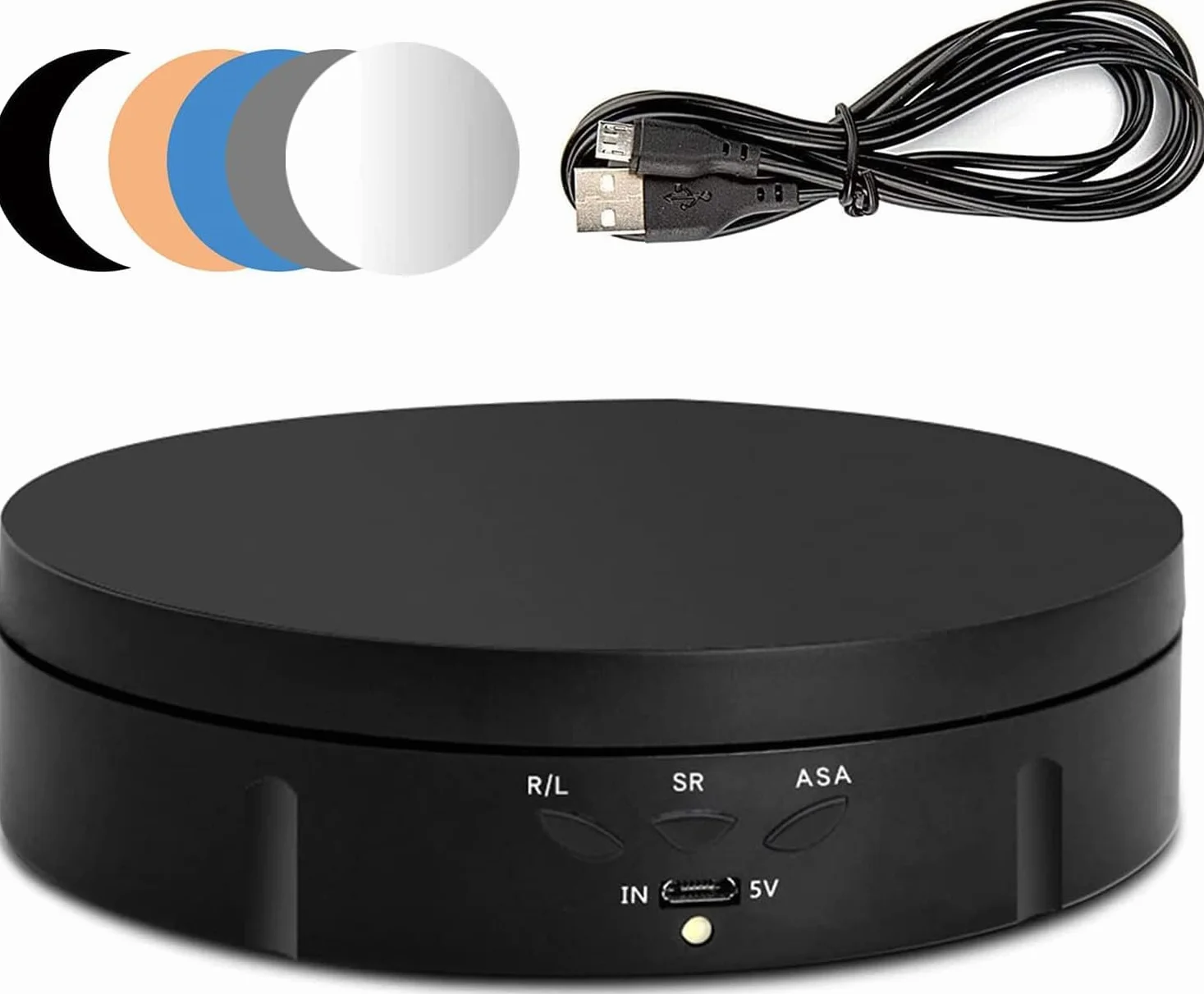 Base Giratoria Eléctrica Recargable, 360° Plataforma Rotatoria Profesional 14,6cm 10kg con Mando a Distancia Mesa Giratoria Eléctrica para Fotografía Automática