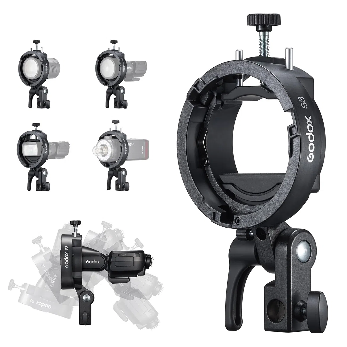 Godox S3 Speedlite soporte, tipo S soporte para flash
