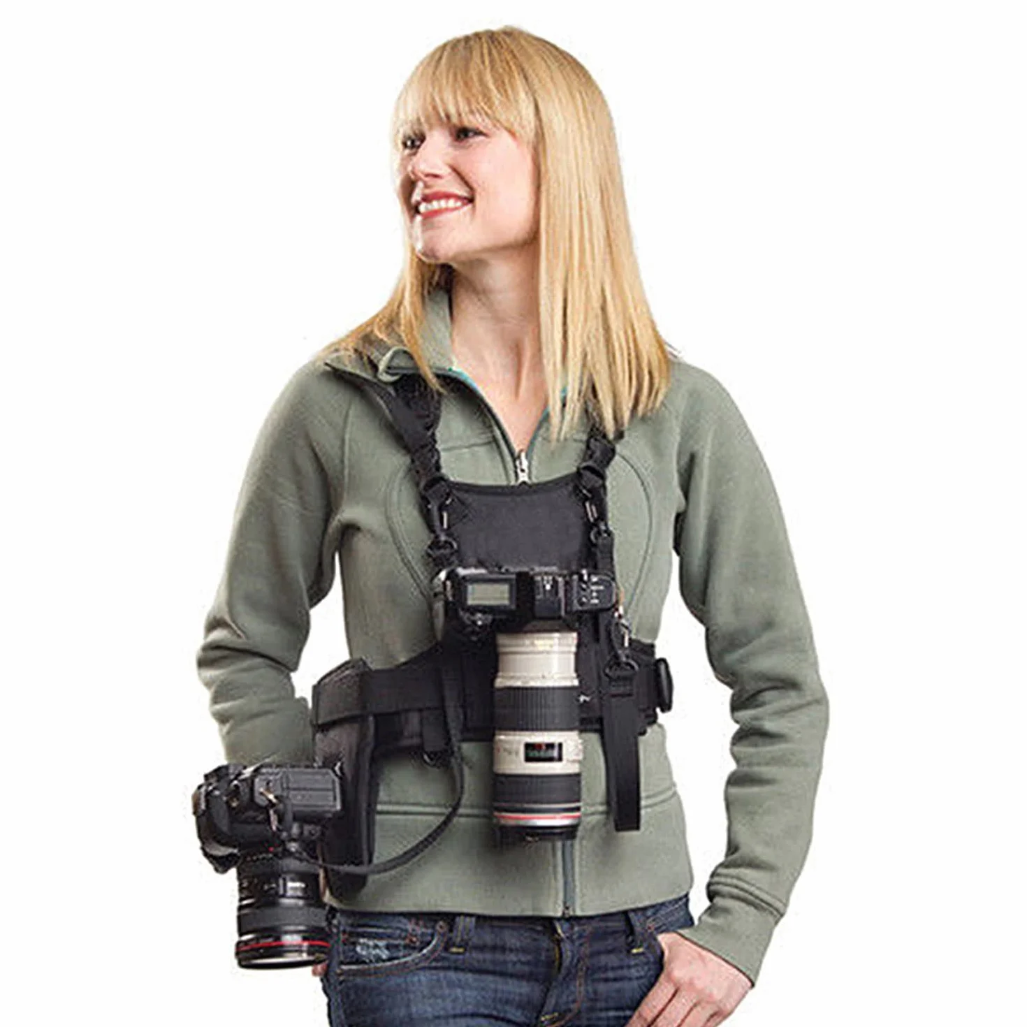Nicama NC-VEST Fotógrafo Correa para 2 Cámaras Réflex Canon 6D 5D2 Nikon D800 Sony A7S A7R Panasonic Olympus