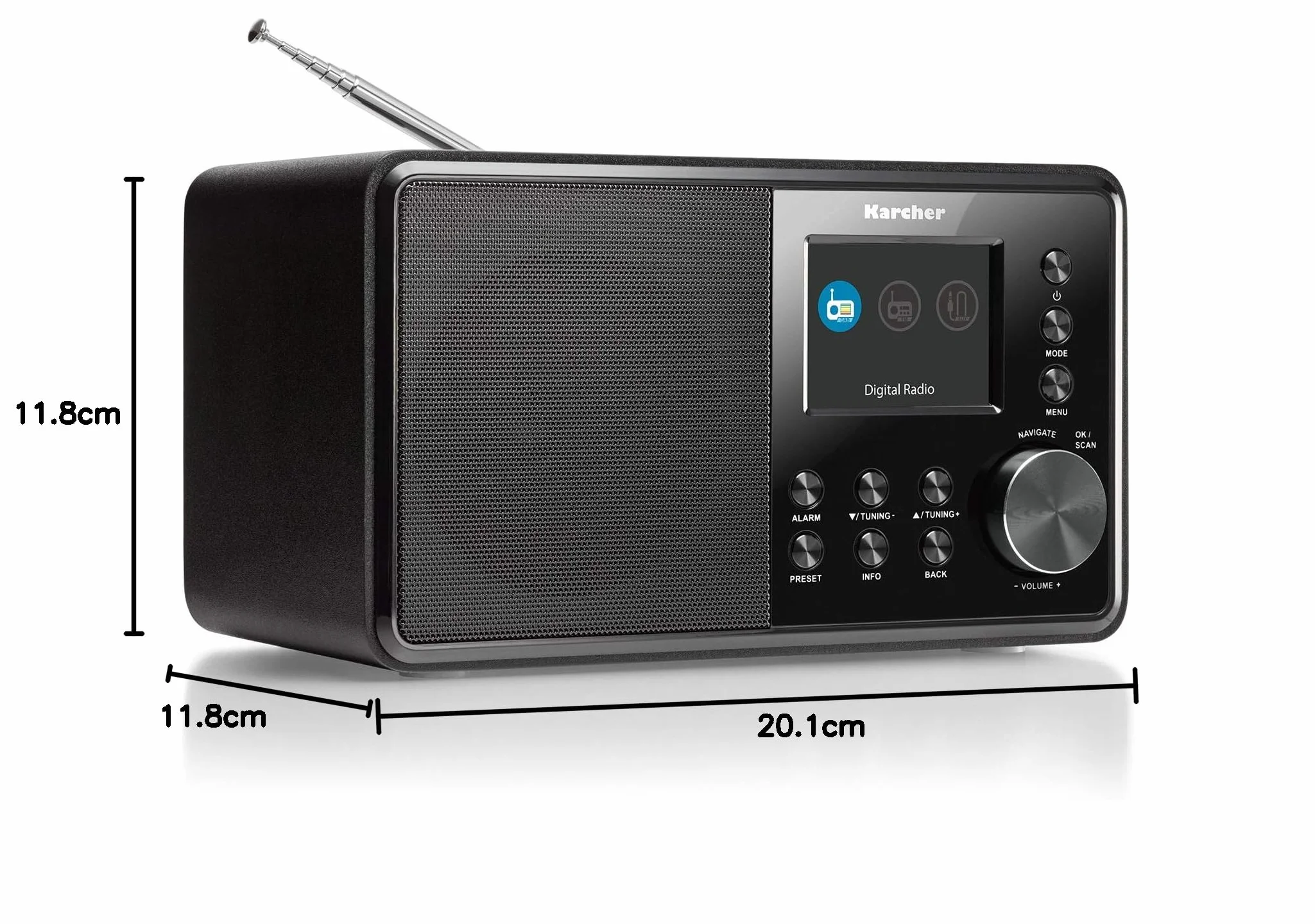 Karcher Dab 3000 Radio Dab+ FM RDS Auxiliar Despertador Alarma Dual Cocina Negro