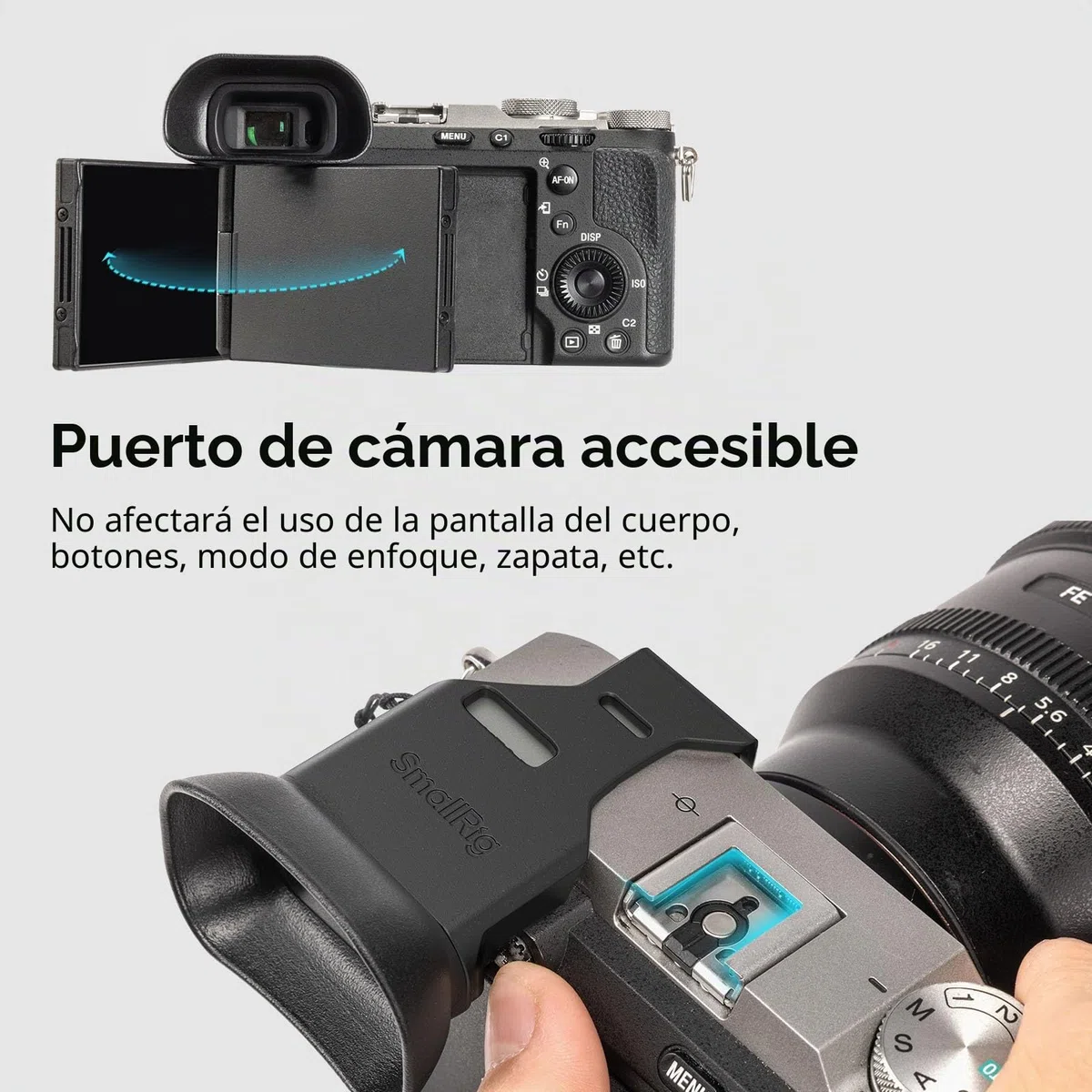 SMALLRIG A7CII A7CR - Visor ocular con cordón pequeño, material de silicona suave, mejora la estabilidad de grabación, para Sony Alpha 7C II/Alpha 7CR - 4819