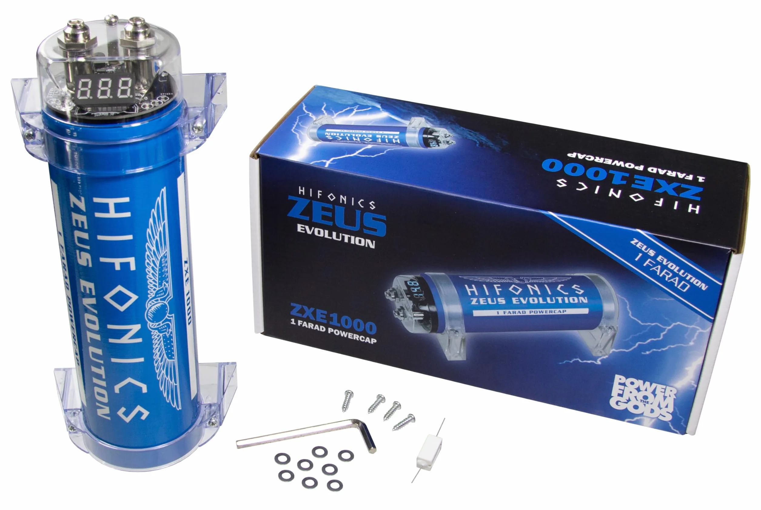 Hifonics ZXE1000-1 Farad Powercap 1F - Condensador para estabilización de voltaje de la instalación CarHifi en el coche Elko Zeus