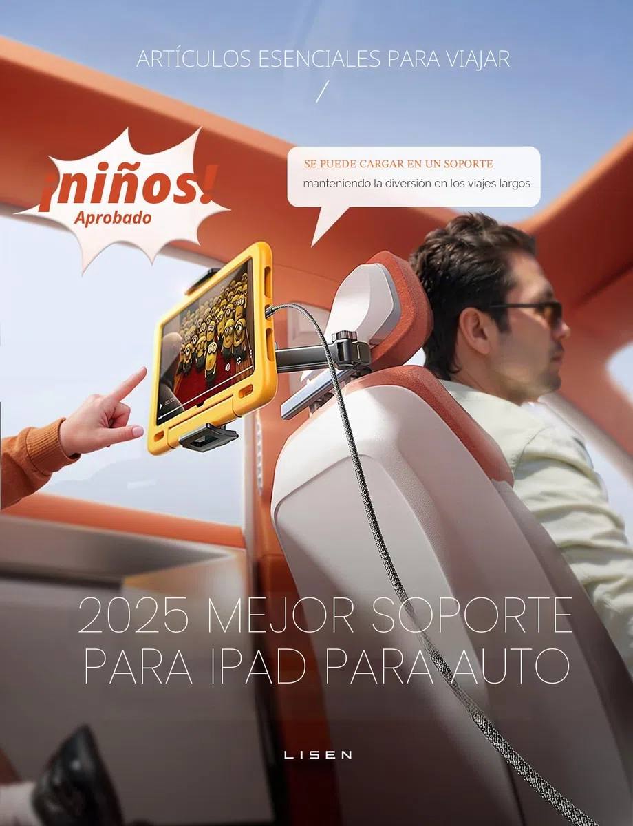 LISEN Soporte para iPad Tablet Centro de coche, soporte universal para teléfono móvil, organizador de coche, accesorios para el interior del coche, extensible, accesorios de viaje para iPad Air