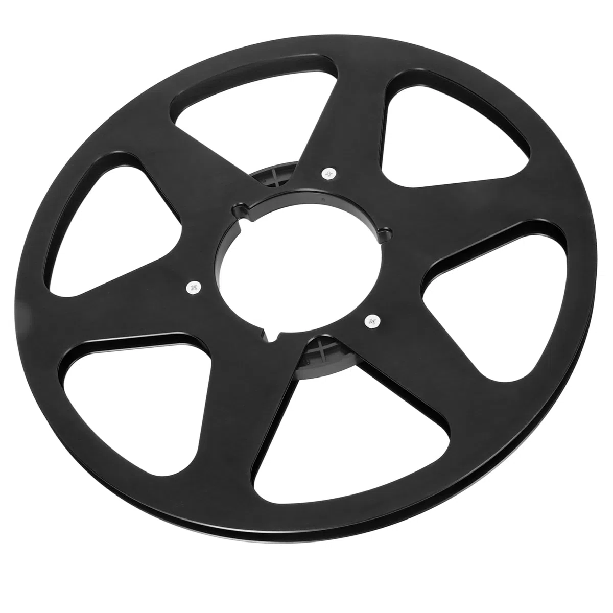 Carrete de Cinta Vacío, 1/4 10,5 Pulgadas, 6 Orificios, Carrete Abierto Universal, Cinta de Sonido, Carrete Vacío, Carrete de Recogida de Aleación de Aluminio, para Studer (Negro)