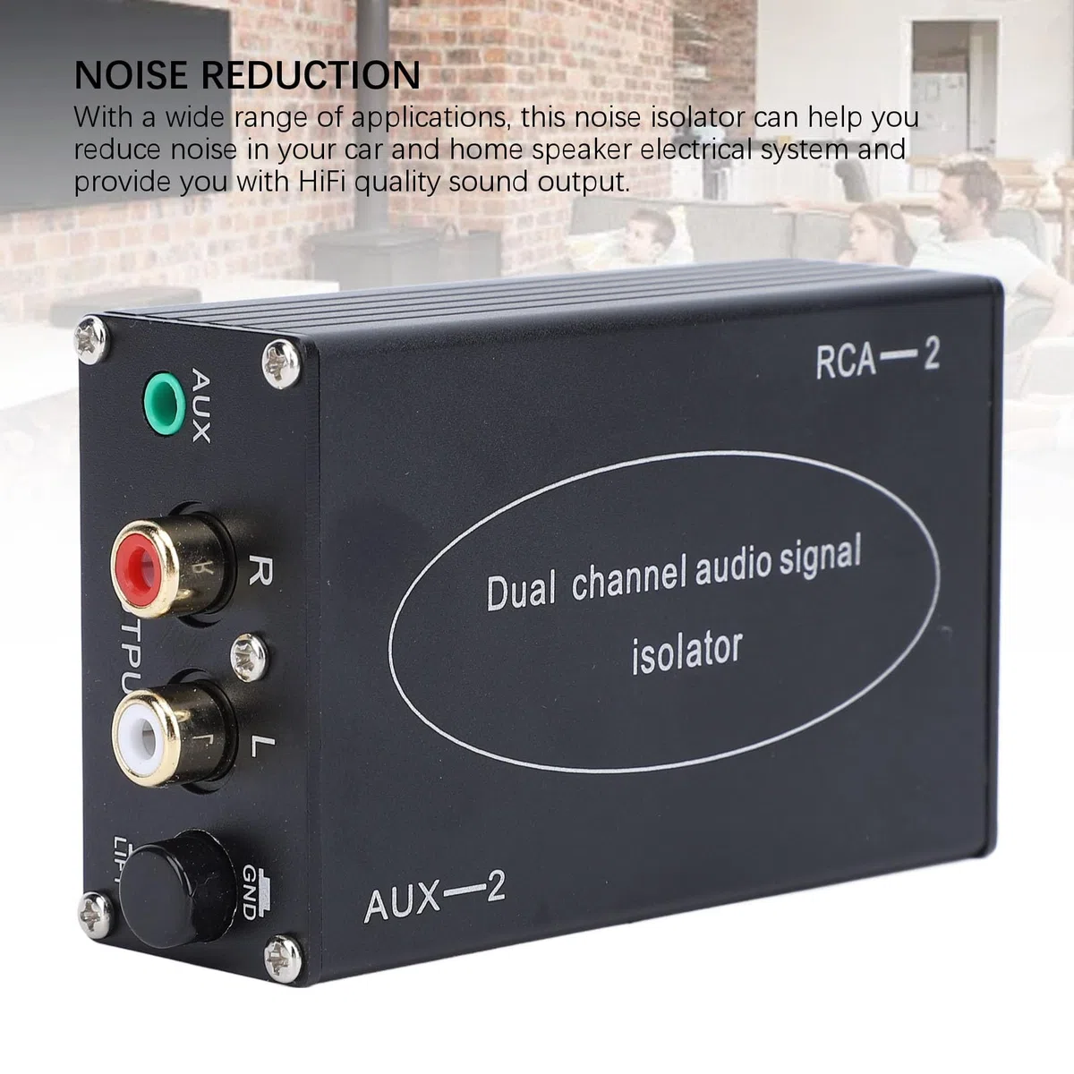 Aislador de Bucle de Tierra de Audio Dual R CA, Aislador de Señal de Audio de Doble Canal con Estéreo de 3,5 Mm y Conector de Sonido AV para Altavoz de Coche, Altavoz Doméstico