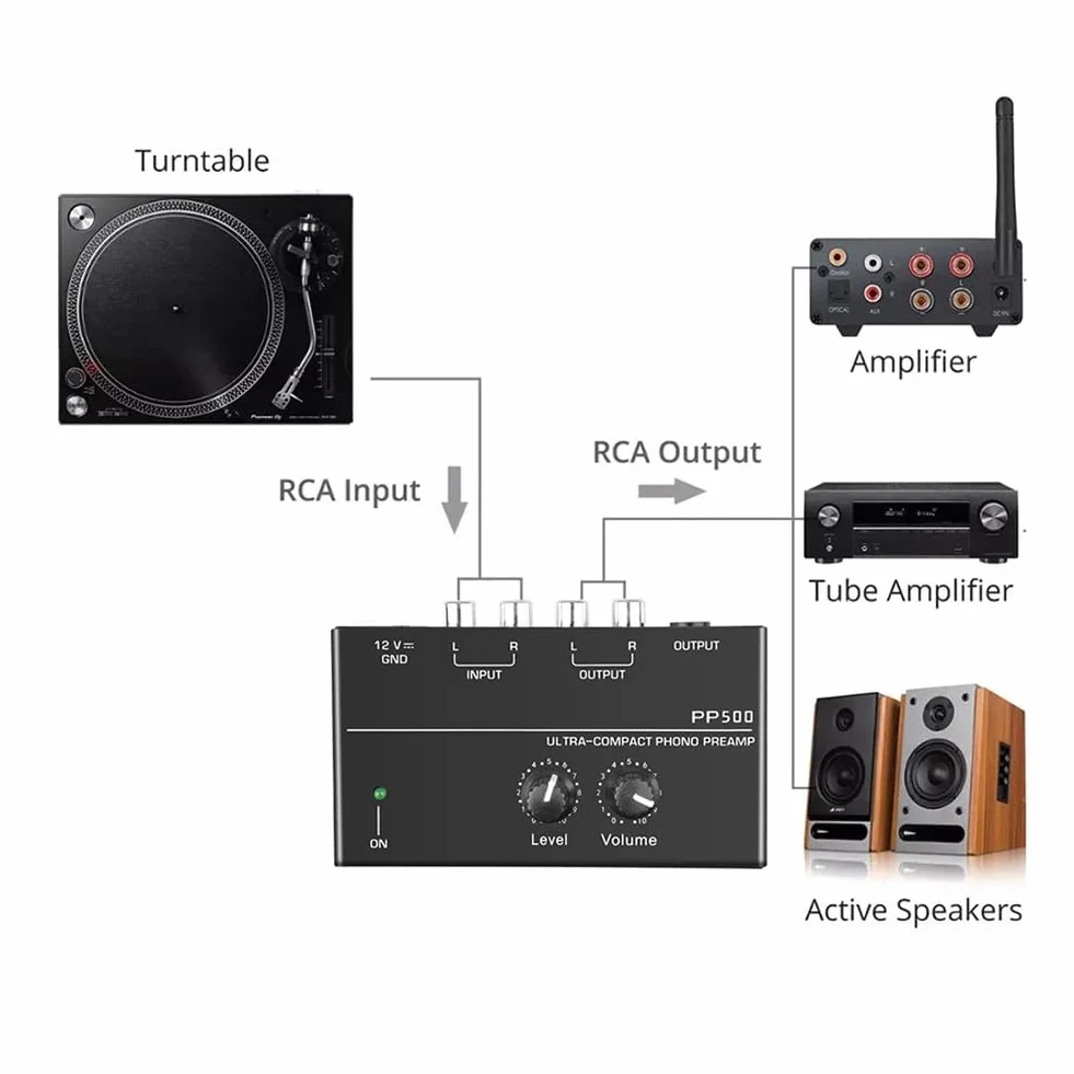 Preamplificador preamplificador PP500 preamplificador Phono con control de volumen de enchufe UE
