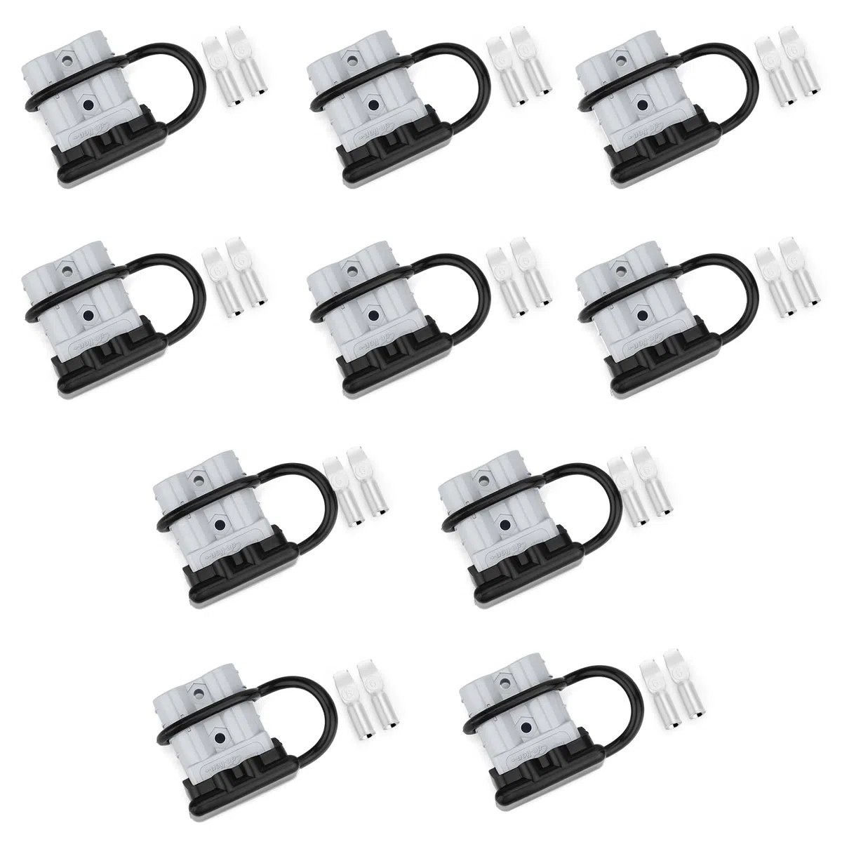 Conector de Batería,10 PCS 50A Conector de Batería AWG 6 Conexión Rápida Conectores Modulares de Batería Desconexión Rápida (Gris)