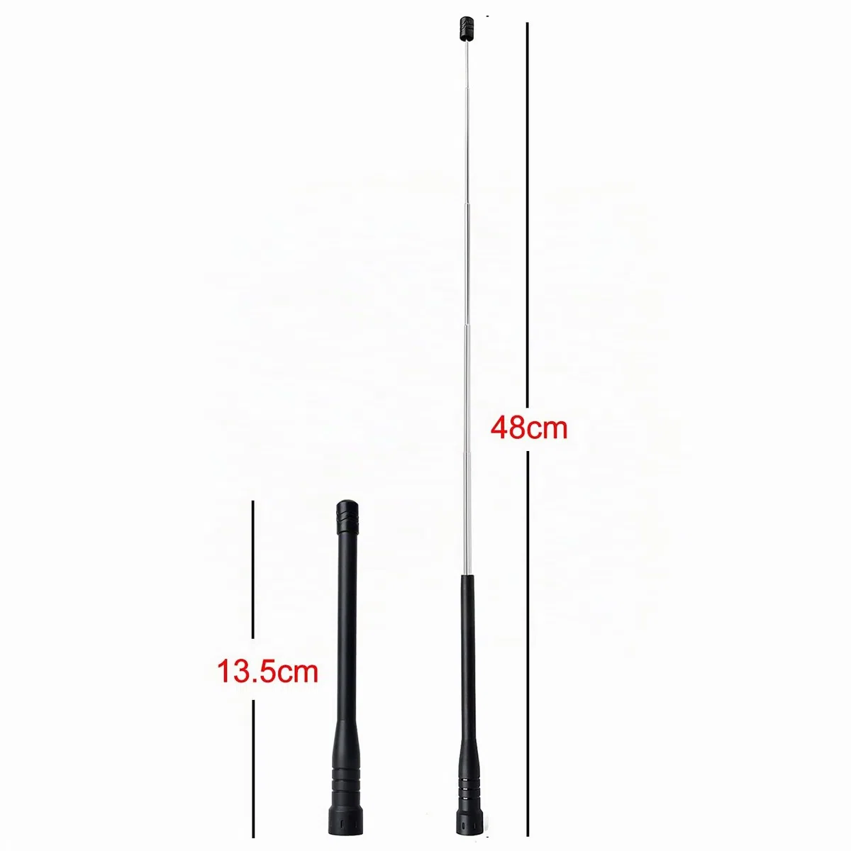 UAYESOK SMA Macho - Antena telescópica de doble banda retráctil para VHF/UHF Yaesu FT50RH Yeasu FT60/Kenwood TH-D74/Icom ICOM-51APlus IC-F60V (13,5-48 cm)