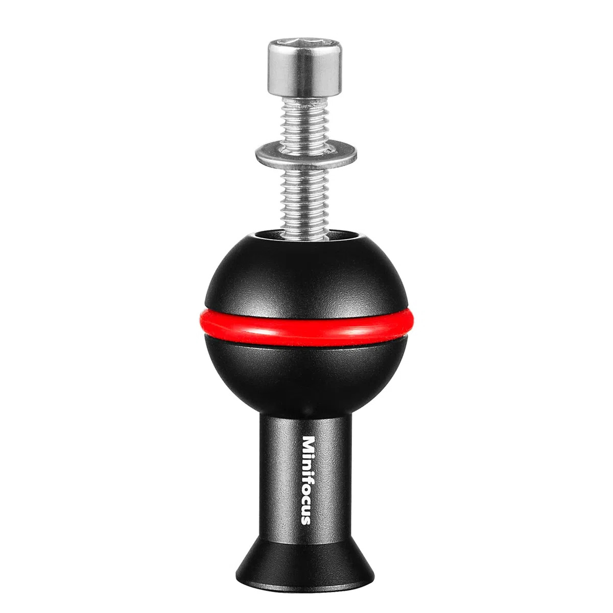 MINIFOCUS Adaptador de bola de 1" con rosca M6 y 1/4", aleación de aluminio, adaptador de montaje de cabeza de bola fija para cámara de acción y videocámara, compatible con soporte de bandeja