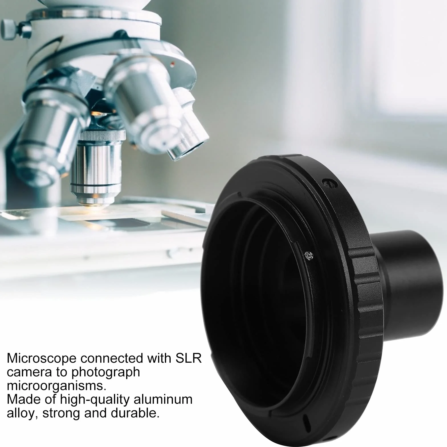 Goshyda Anillo Adaptador de microscopio, Tubo de extensión de Montaje en T para microscopio de 23,2 mm Anillo Adaptador de Montaje T2 para F, cámara de Montaje