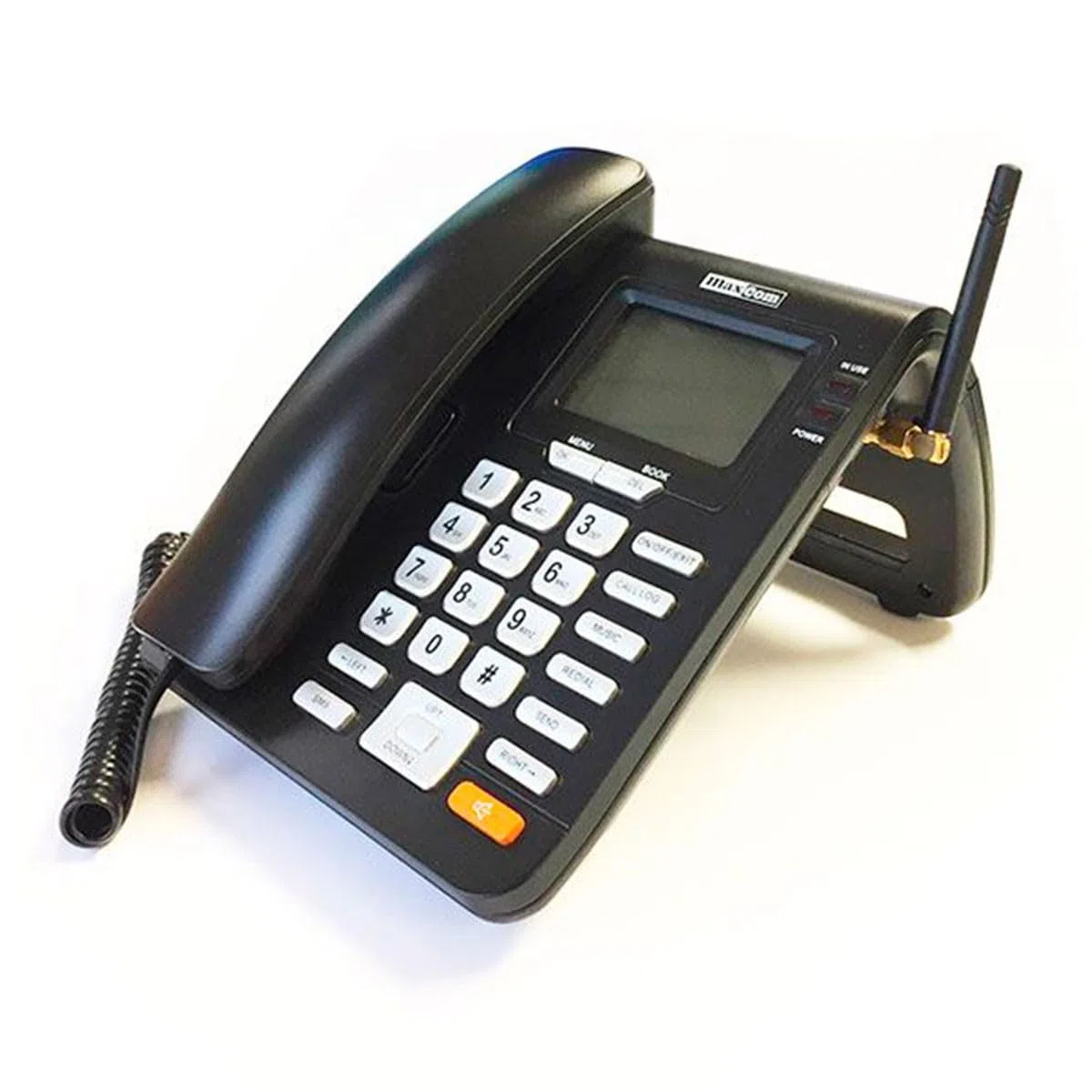 Maxcom MM 28 D HS - Teléfono Fijo GSM de Escritorio con Tarjeta Sim Función SMS, Negro