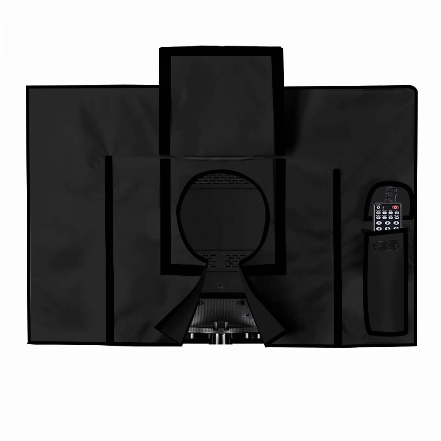 MaxAwe Funda para TV 50-52 pulgadas, exterior, 52 x 33 x 5 pulgadas (132 x 84 x 14 cm), resistente a la intemperie, universal, protector de pantalla negro