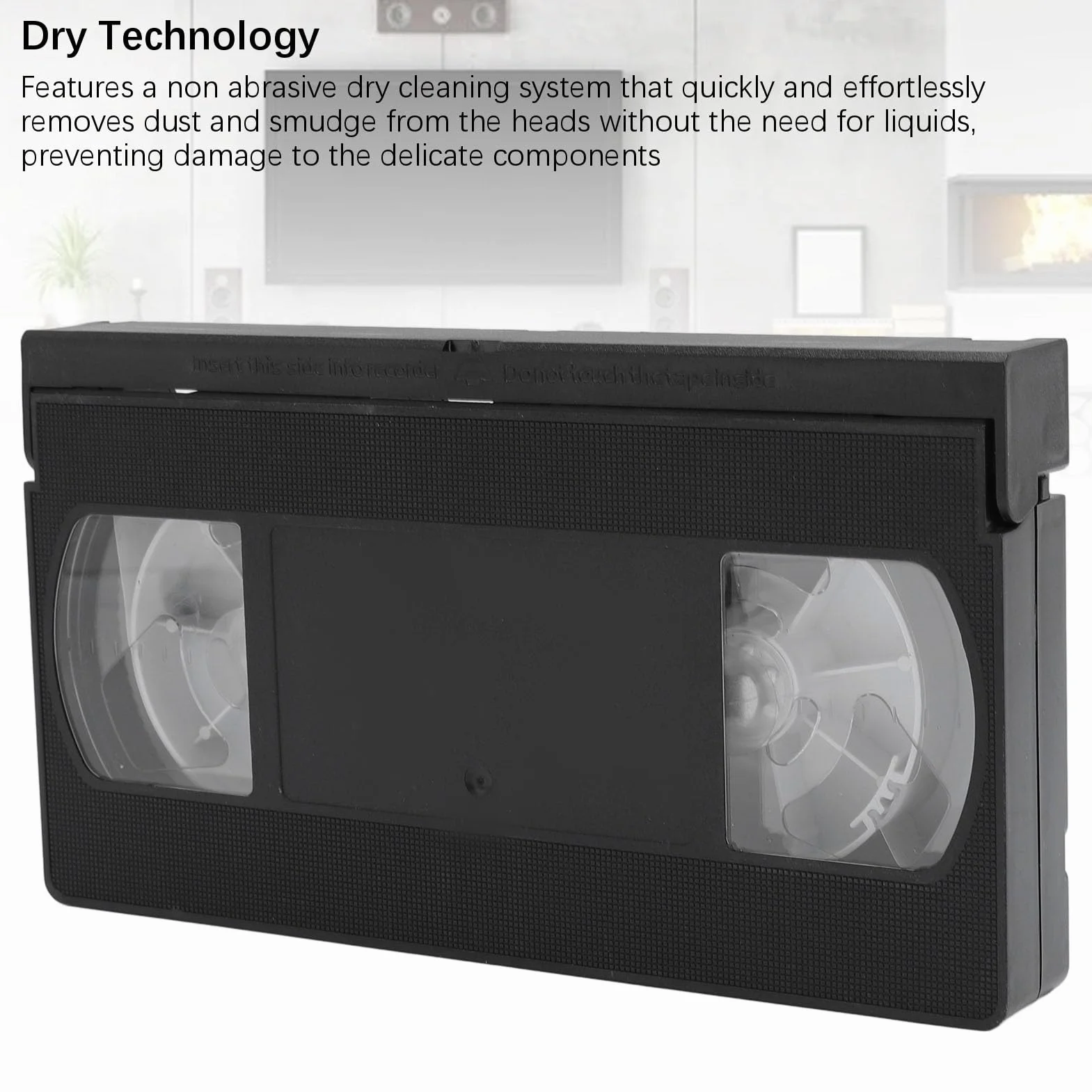 ciciglow Cleaner de Cabeza VHS/VCR, Herramienta de Limpieza de Cabeza de Video Seca Reutilizable, Kit de Limpieza de la Cabeza de Video No Se Requiere Líquido para Reproductores de
