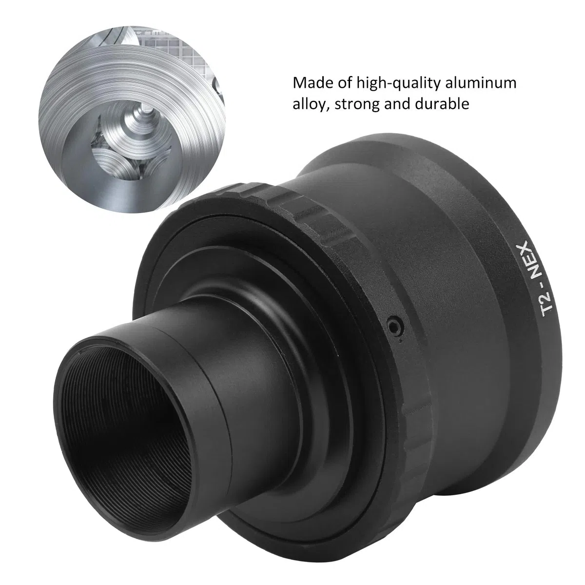 Anillo Adaptador de telescopio, Anillo en T Profesional y Duradero para cámara para E Mount a Anillo Adaptador de Lente de cámara de telescopio astronómico de 1,25 Pulgadas