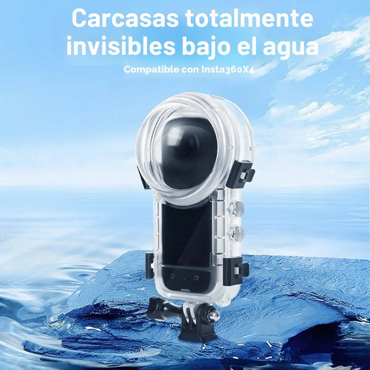 Funda de buceo invisible Insta360 X4, carcasa impermeable 50 m, cubierta protectora subacuática