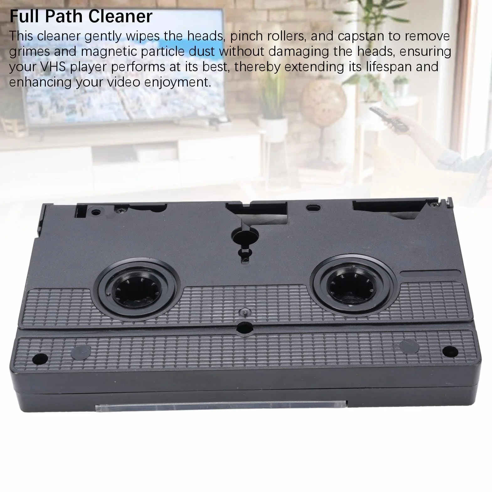 ciciglow Cleaner de Cabeza VHS/VCR, Limpiador de Cabezales de Cassette de Tecnología Húmeda, Kit de Limpieza de Cabeza de Video Segura Reutilizable para VCR VHS Player