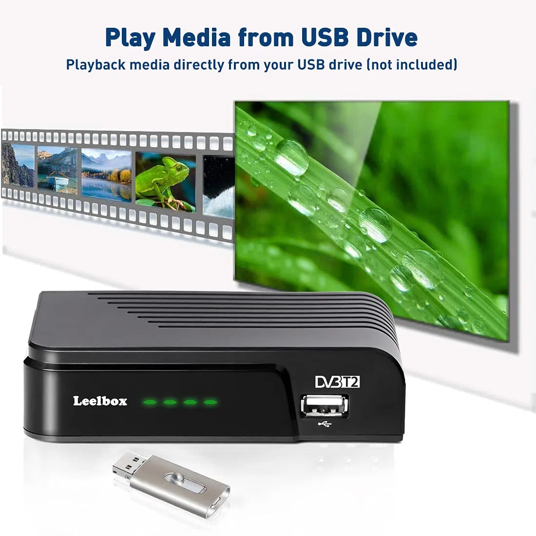 Decodificador TDT Terrestre, sintonizador TDT DVB T2 Receptor Digital terrestre Full HD /1080p/3D/H.264/Dolby/MPEG-2/4