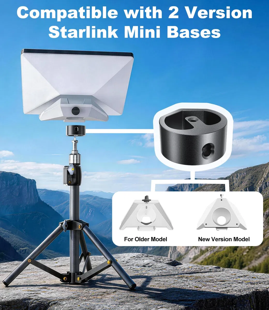 Soporte de trípode Starlink Mini con adaptador, soporte de trípode ajustable para mini plato Starlink, kit de montaje portátil para Starlink Mini Mount para Starlink Mini accesorios para acampar al