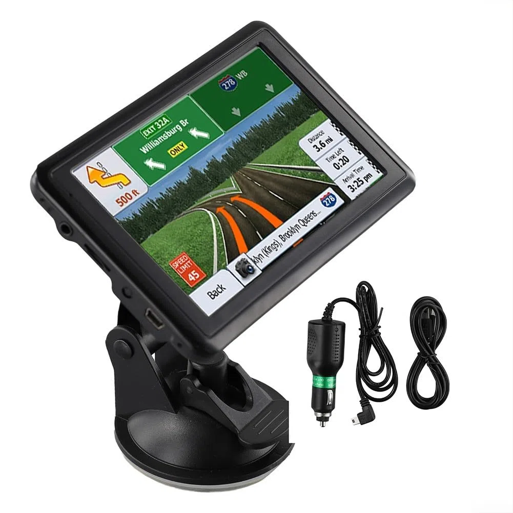 Navegador GPS para Coche/camión/RV de 5 Pulgadas | Pantalla táctil de 8 GB | Cámara de Velocidad y guía de Carril(Version britannique)