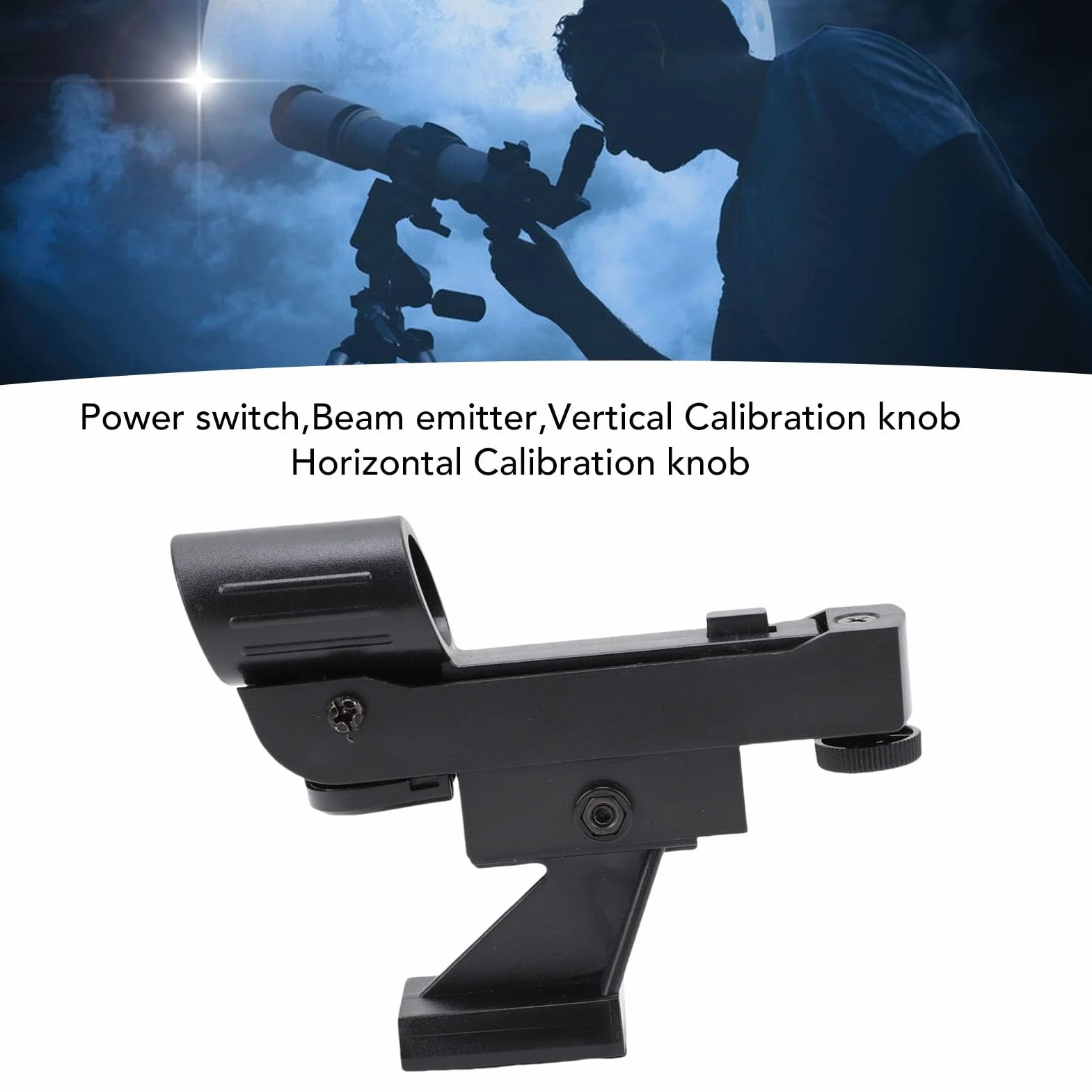 PUSOKEI Alcance del Buscador de Puntos Rojos para el Visor del Telescopio Astronómico, el Visor del Puntero del Estrella, Accesorios del Telescopio Astronómico con Soporte Deslizante