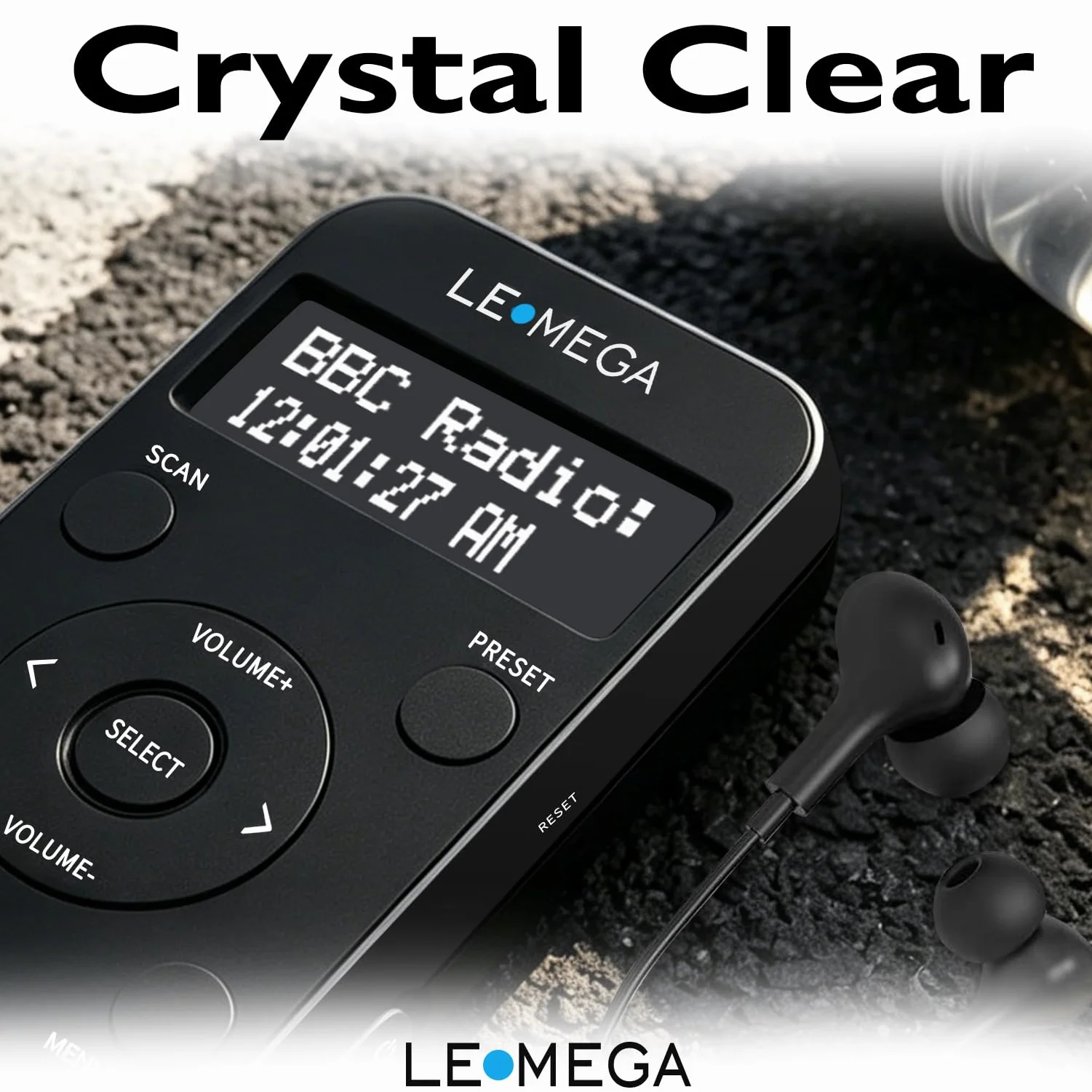 LEMEGA PR1L Radio Dab de Bolsillo, Radio FM, Radio Dab+ portátil, Auriculares incluidos, batería Recargable, 40 presintonías, Pantalla LCD, Radio Dab Deportiva con Interruptor bloqueable. Negro