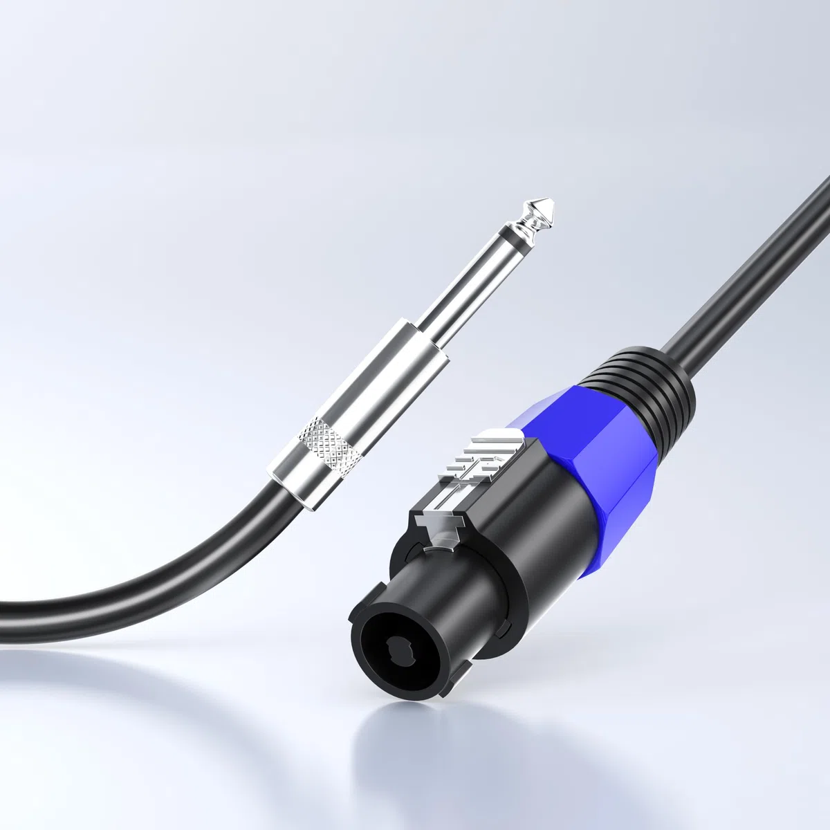 7M Speakon a 1/4" TS Cable de Altavoz con Twist Lock M-M 15 AWG para Amplificadores de Audio DJ/PA de Alta Potencia