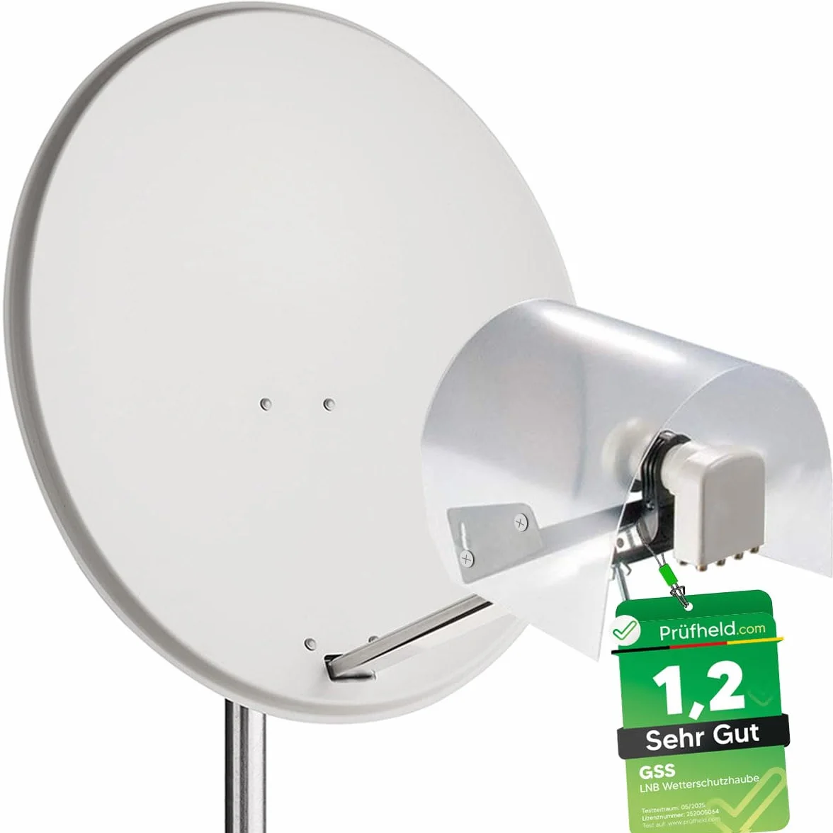GSS LNB - Tapa de protección contra la intemperie para 1 LNB, LMB - Protección contra la lluvia, granizo y nieve, cubierta protectora para antena parabólica