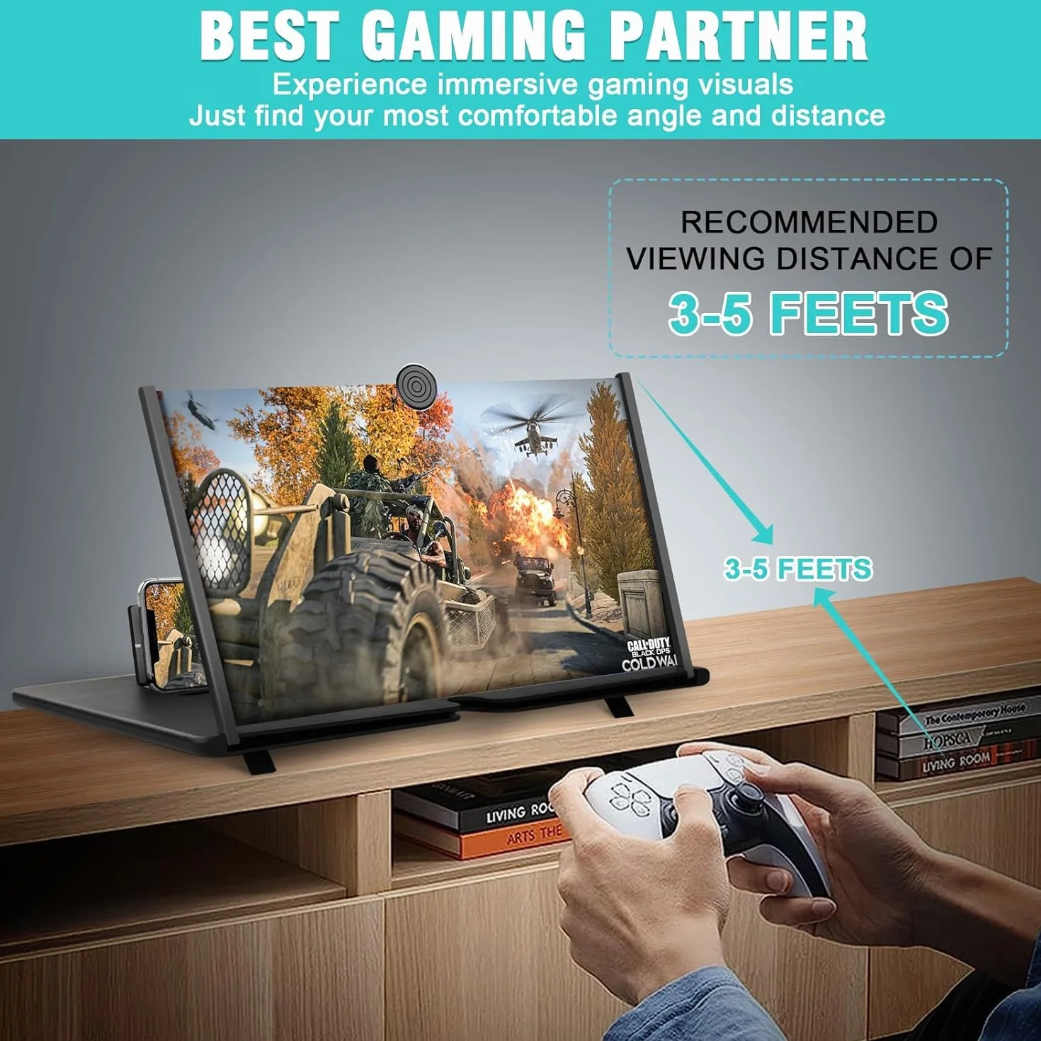 Amplificador de Pantalla para Movil, 16 Pulgadas HD Lupa para Móvil, 3D Pantalla Aumento movil para Ver Películas y Videos, Lupa Pantalla Plegable para Todos los Smartphones