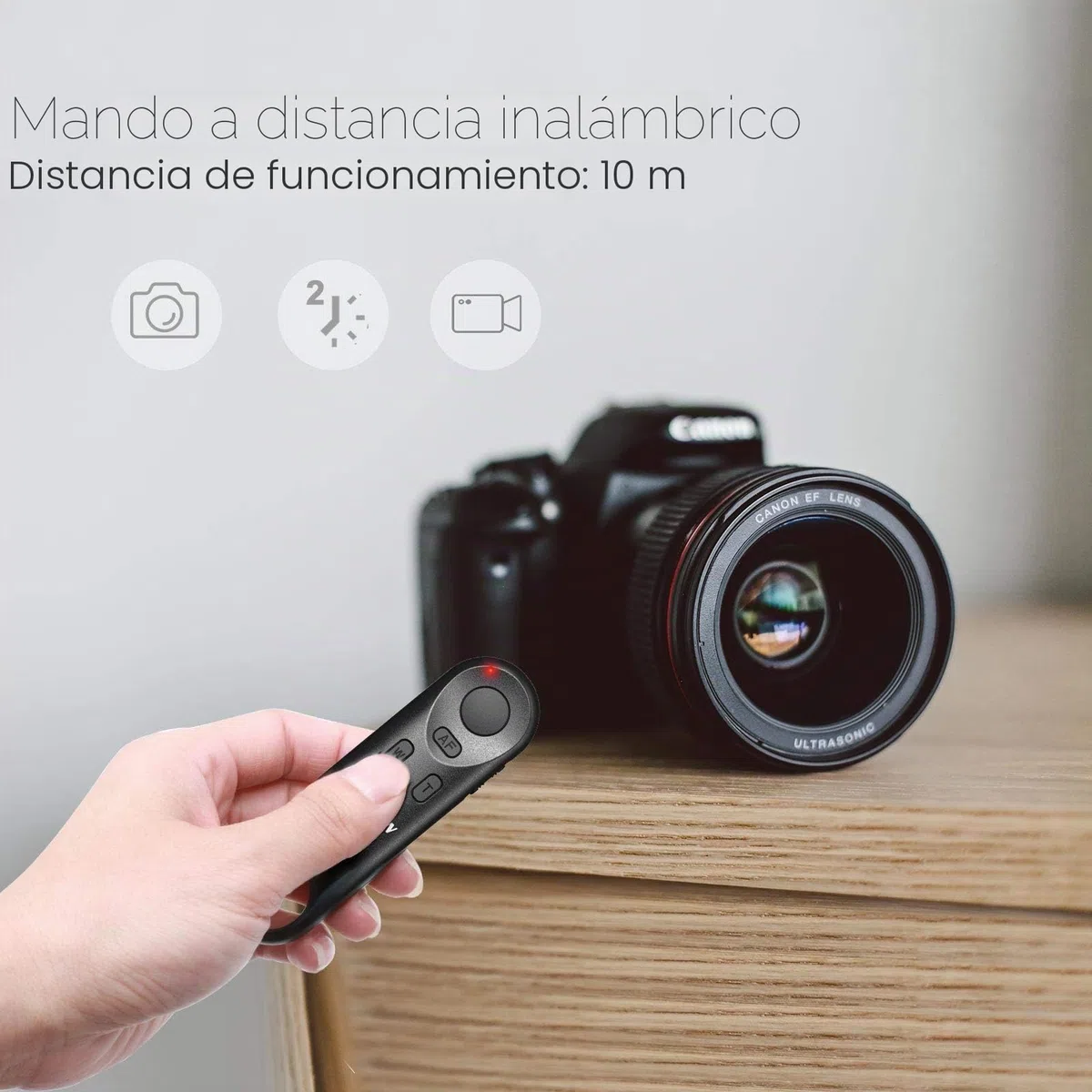 AODELAN Control Remoto inalámbrico Controlador Disparador BR-E1A Mando a Distancia para Canon EOS R, EOS RP, R5, R6, 6D Mark II, 77D, 850D, 800D, 200D, M50, 90D, M6 Mark II