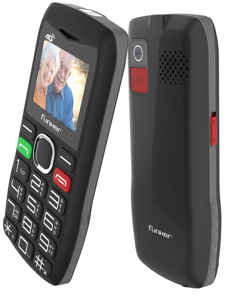 Funker C140 Classic 4G - Teléfono Móvil para Personas Mayores con Botón SOS - Teclas Grandes y Volumen Alto -USB-C - Bateria 1000mAh - Pantalla Grande de 1,8 Pulgadas - Fácil de Usar
