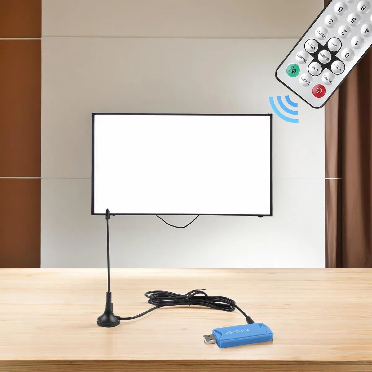 DAZZLEEX Sintonizador de TV digital USB 2.0 25MHz-1760MHz con antena, RTL2832U y chipset R828D para modos FM/AM/NFM/DSB/USB/LSB/CW, compatible con Scanni inalámbrico