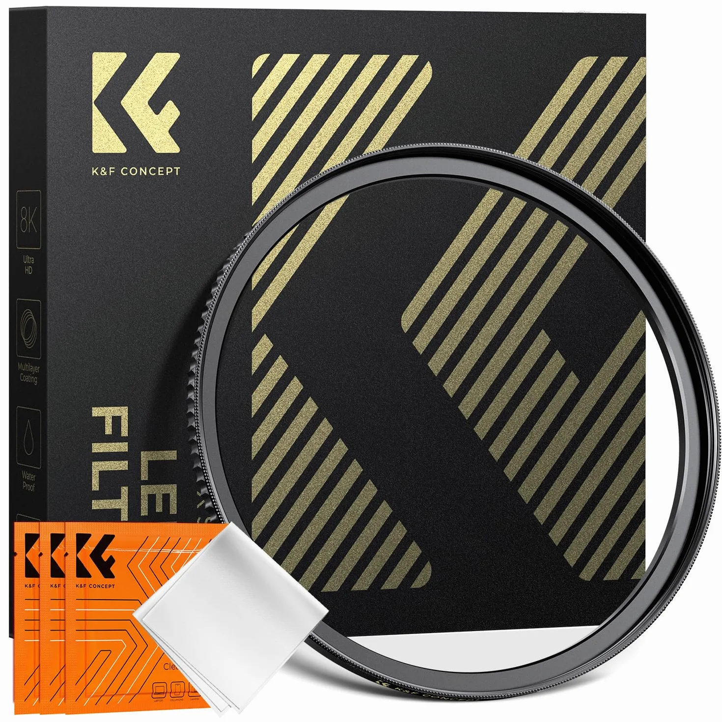 K&F CONCEPT Anillo Adaptador Step-Up de Cobre Filtro Step Up 62-82mm