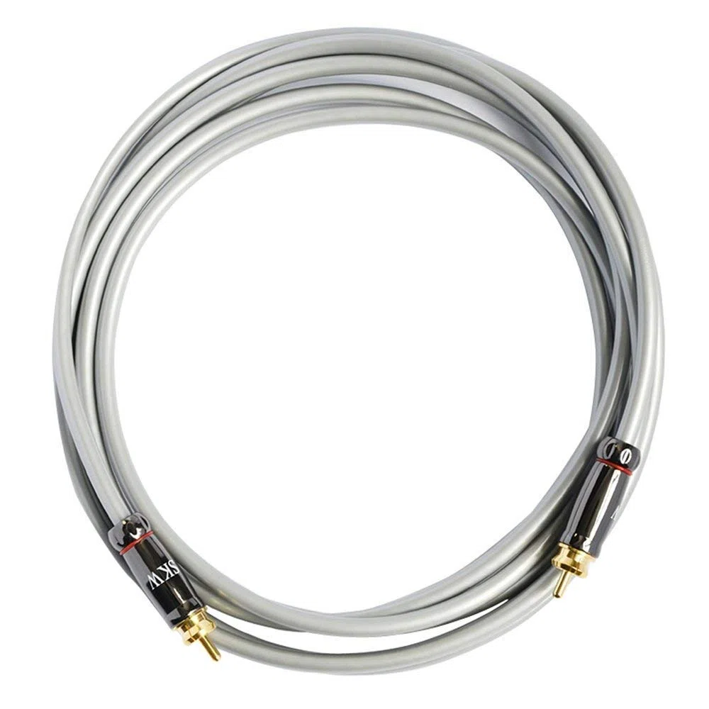 SKW Subwoofer Cable, Cable Coaxial Audio Digital - PVC - S/PDIF RCA para Teatro/HDTV/Subwoofer/Sistemas Hi-Fi/Home Cinema (2M / Gris)