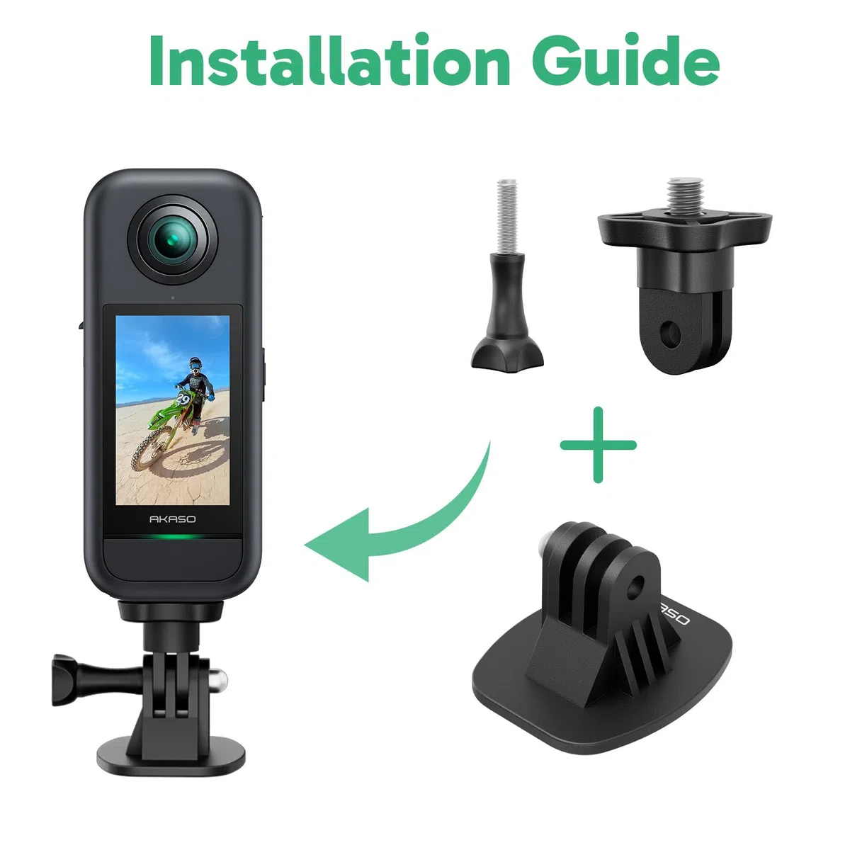 AKASO Kit de accesorios de tornillo de montaje con hebilla adhesiva para casco compatible con cámaras de acción Hero 13 12 11 10 Max 9 8 7 6 5 DJI Osmo Insta360