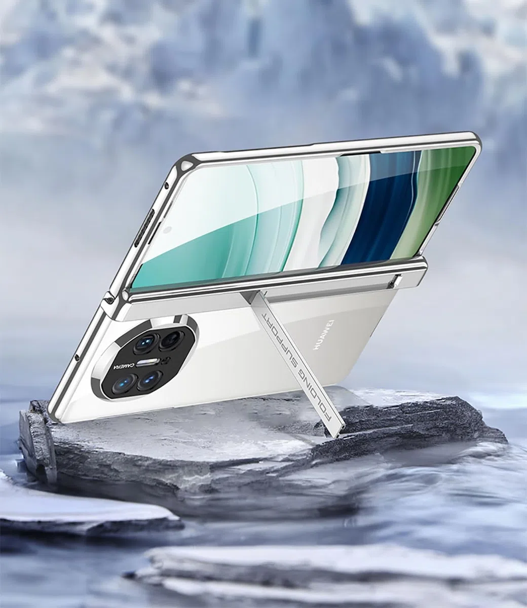Funda COQUE para Huawei Mate X5 Phone Shell,Ultra Delgada Phantom Transparent Colorful Border Case,Funda Plegable del teléfono para Huawei Mate X5-Plata