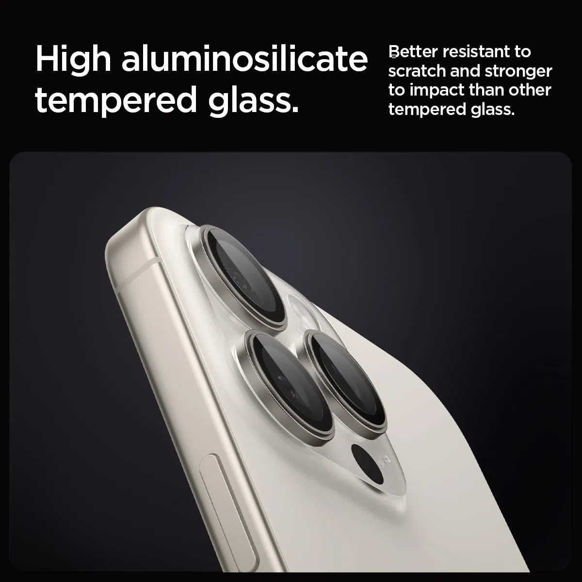 Spigen Glas.tR EZ Fit Optik Pro Protector de Cámara para iPhone 16 Pro, iPhone 16 Pro Max, 2 Unidades, Titanio natural, Protección Individual, Kit de instalación