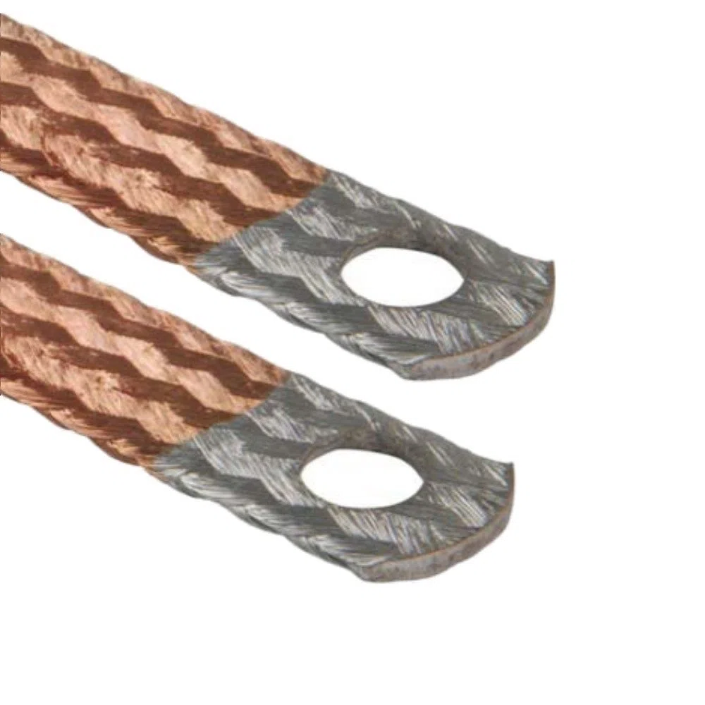 AUPROTEC Cinta de tierra para motor, extremos estañados, longitud 500 mm, 21 mm², 80 A