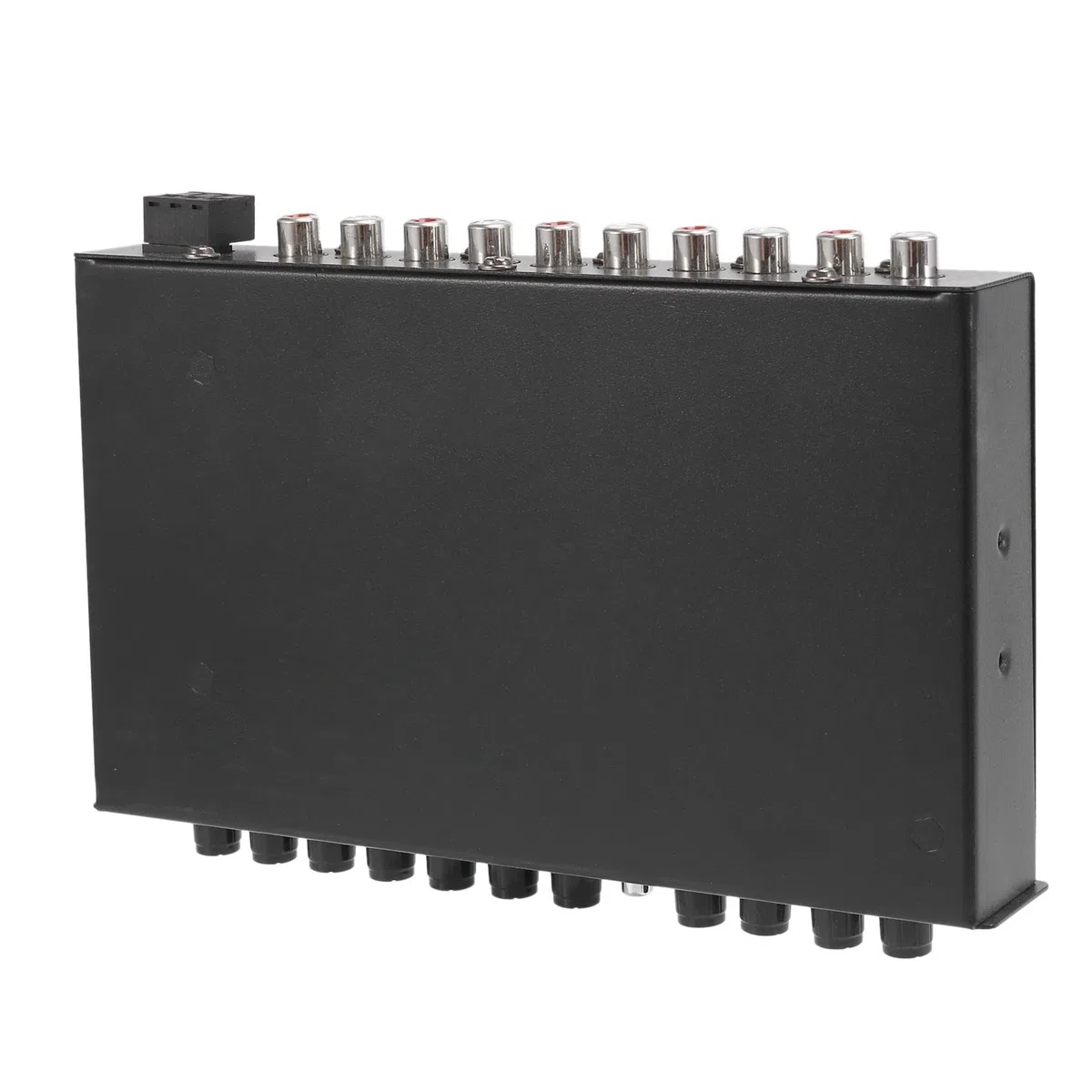 gluttonous Ecualizador de Audio para AutomóVil de 7 Bandas, Ecualizador GráFico Ajustable para Amplificador de AutomóVil EQ de 7 Bandas Interruptor de SeleccióN de Entrada CD/AUX, Negro