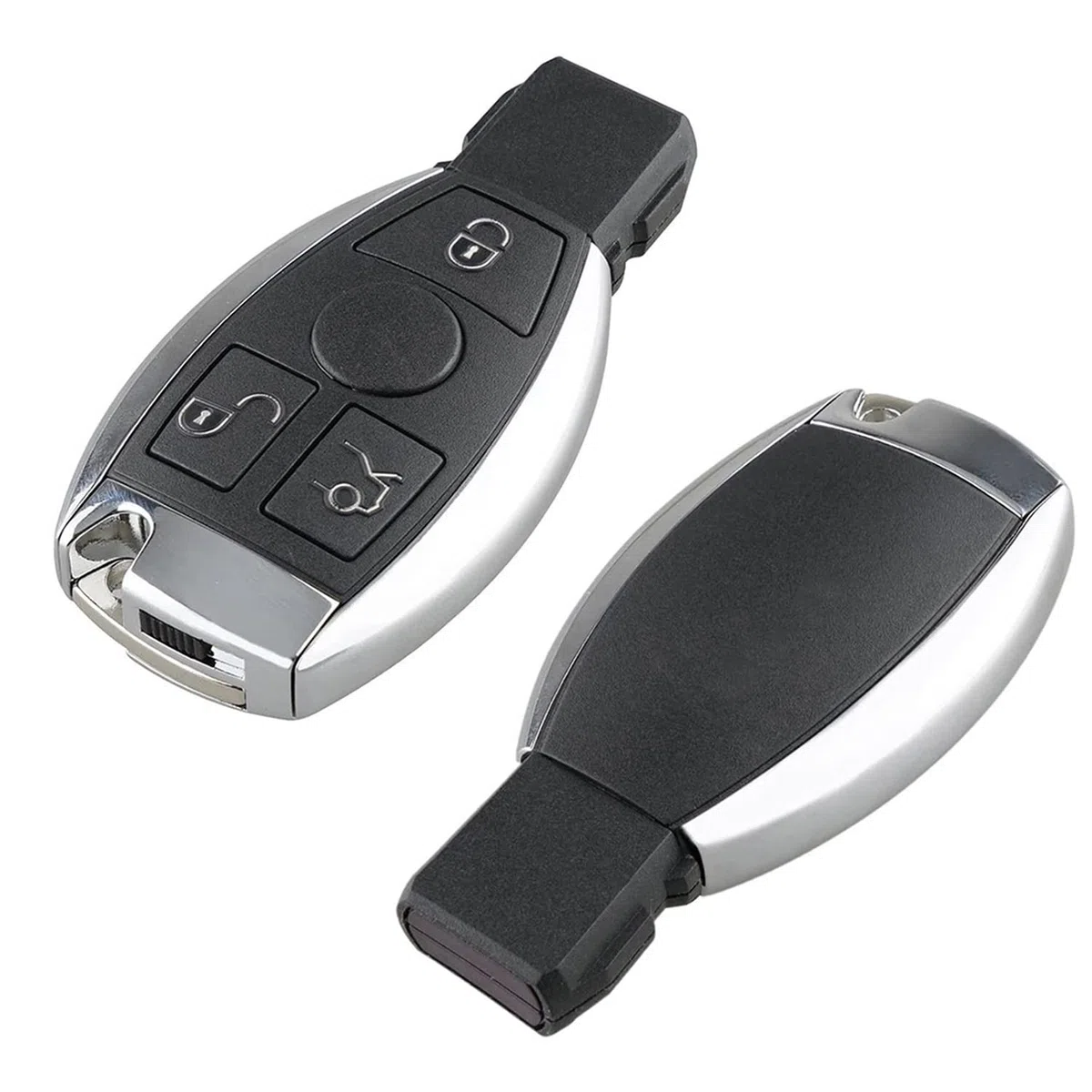 Heart Horse 3 botón Llave de Coche remota, Funda Llave Remoto para Mercedes, Remoto Carcasa Llave para B-en-z A B C E CLK SLK ML Class Mercedes W203 W210 W211 con 433Mhz BGA Chip NEC Blad