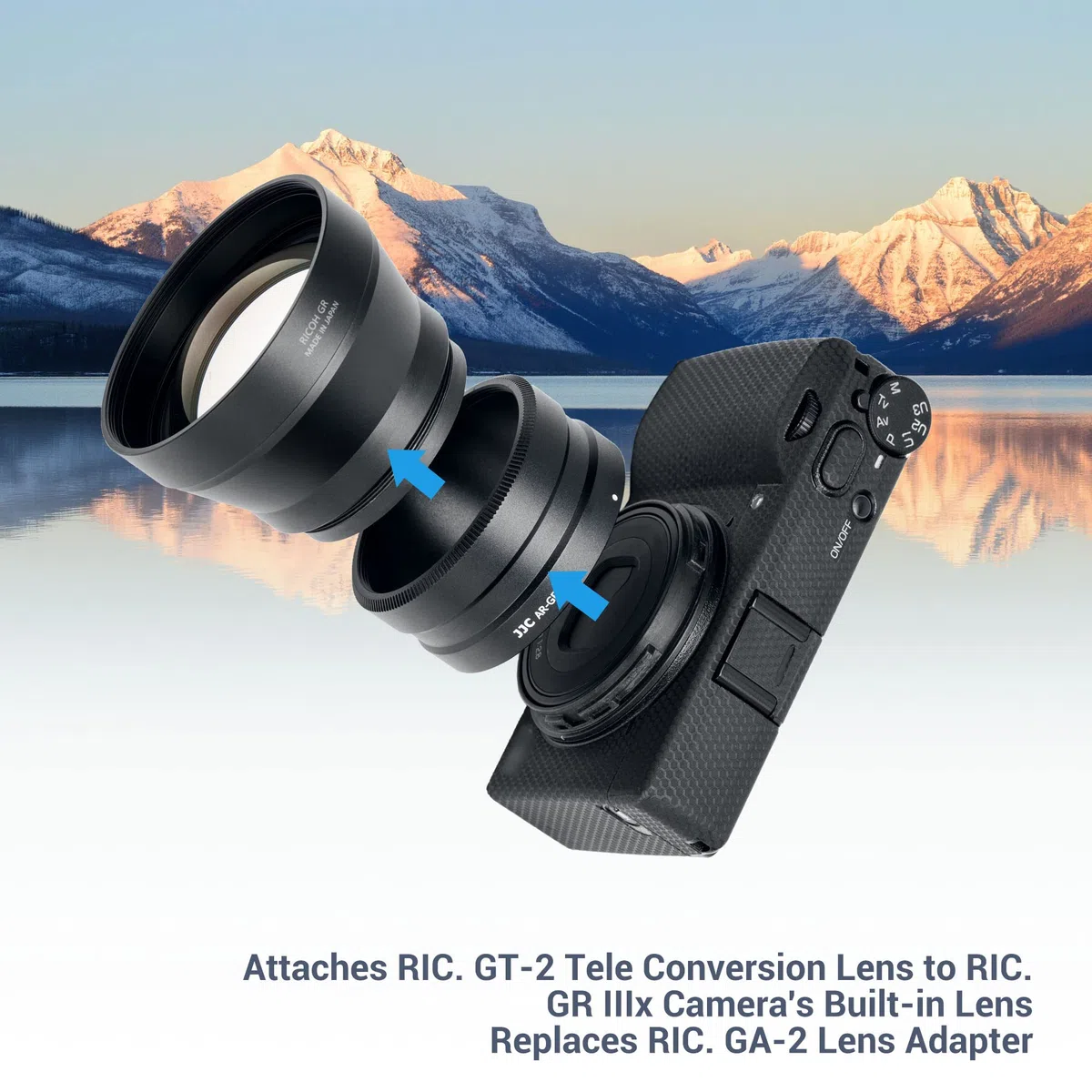JJC Anillo adaptador de filtro de lente de metal para cámara RICOH GR IIIx/GR IIIx HDF, repuesto para adaptador de lente RICOH GA-2, compatible con filtro de 49 mm, construcción de aleación de