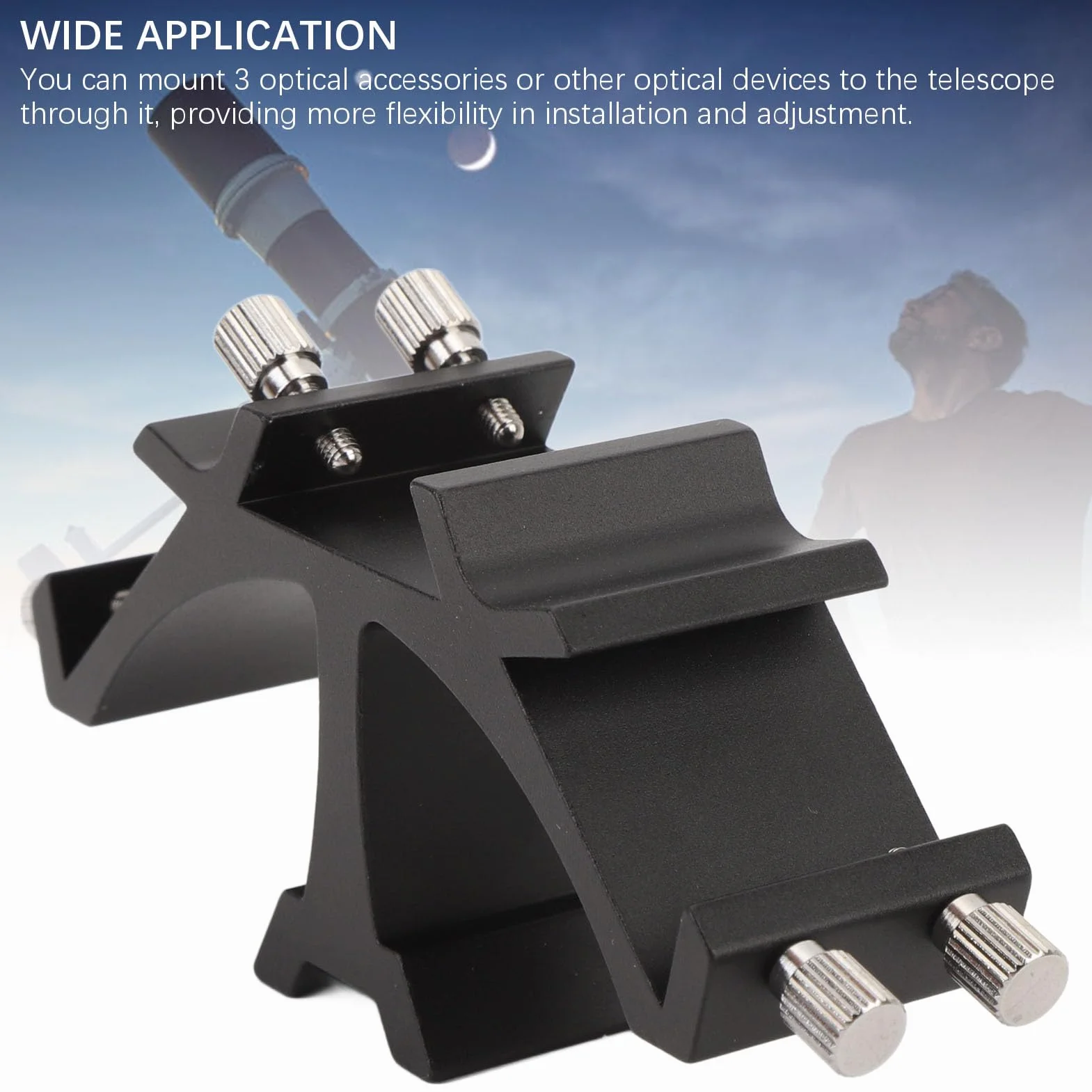 Soporte de Montaje de Alcance de Buscador Triple para Buscador de Telescopio Astronómico Estante de Ranuras Fijas Triple, Soporte de Montaje de Finderscope Estante de Ranuras Fijas