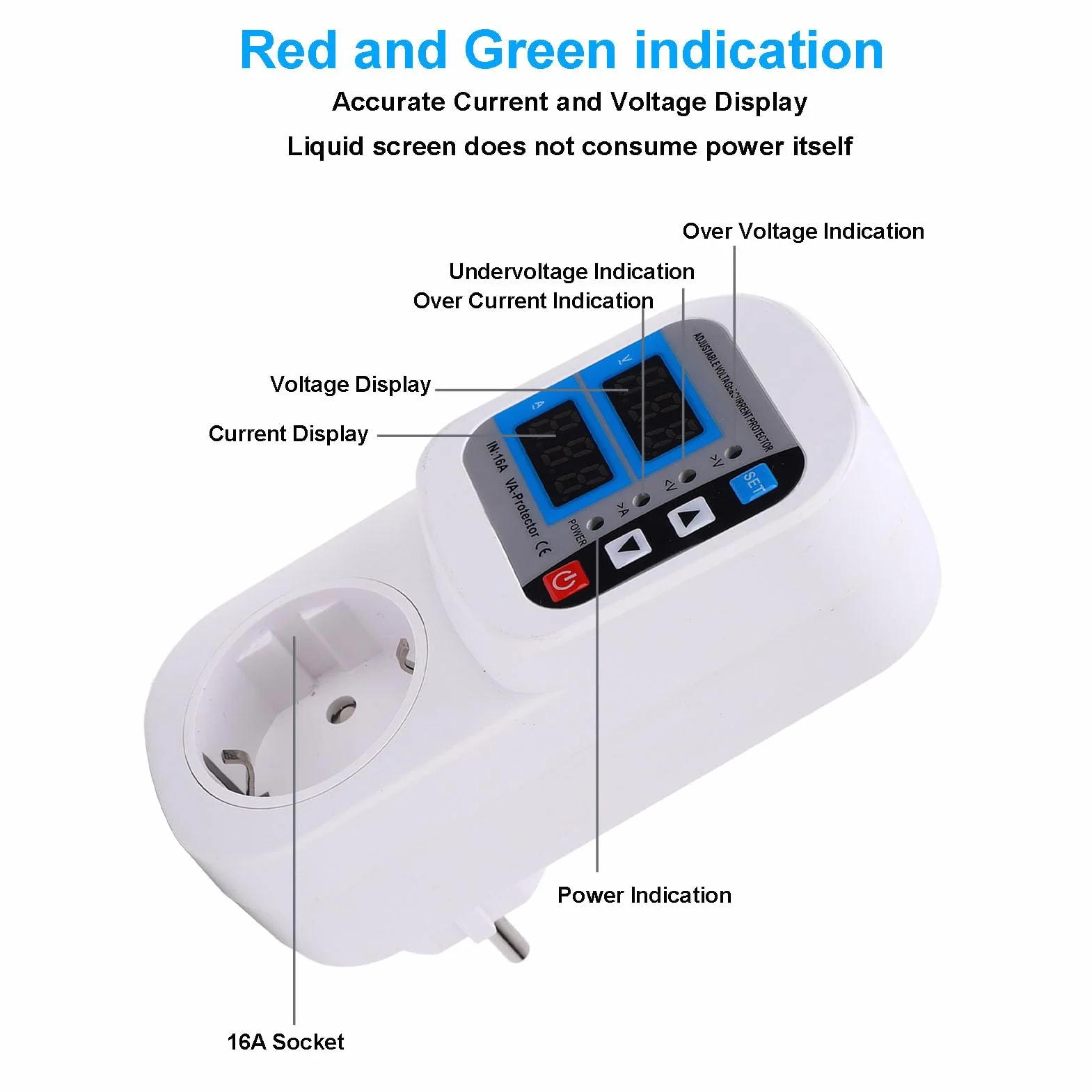 Protector Voltaje Ajustable LCD | Relé 16A Persianas Seguridad Nevera Aire TV Electrodomésticos