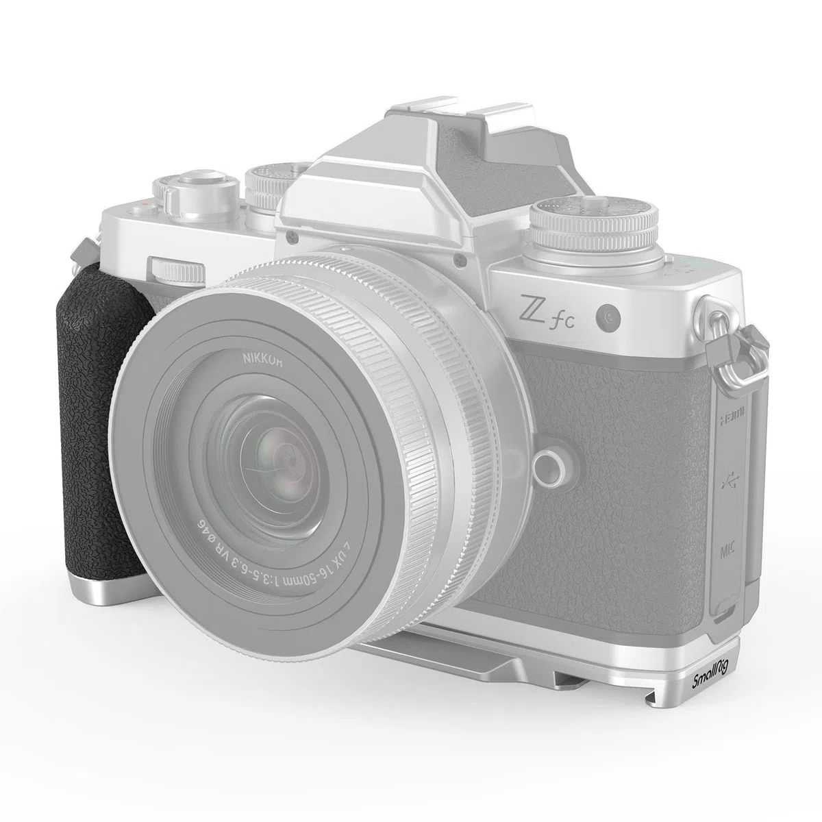 SMALLRIG Retro L-Shape Grip para Nikon Z FC, Empuñadura en Forma de L con Placa para Arca Swiss y Cold Shoe Incorporada - 3480
