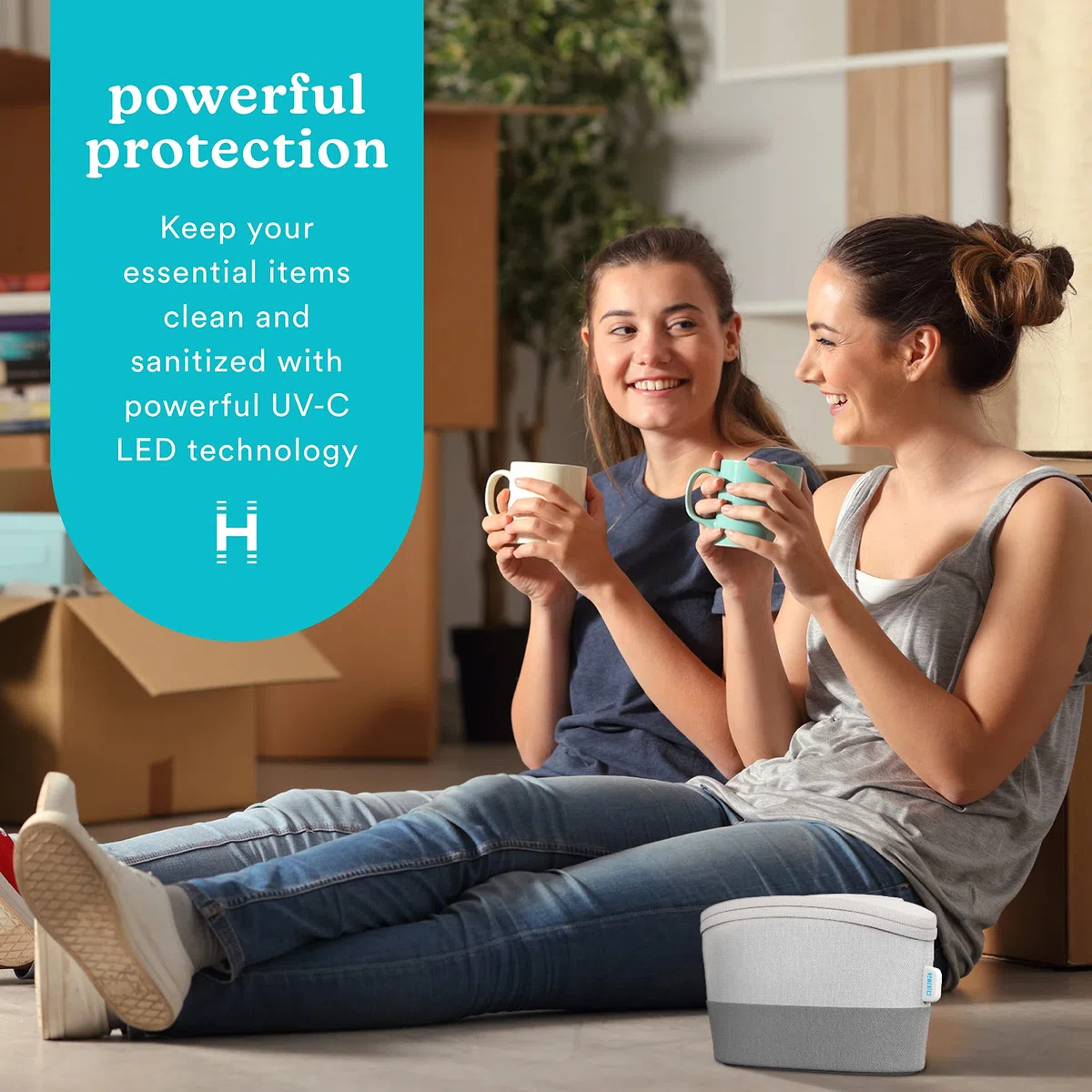 HoMedics ESTERILIZADOR portátil con desifección rayos UV, Elimina hasta el 99.9 por ciento de bacterias y virus, Libre de mercurio y productos químicos