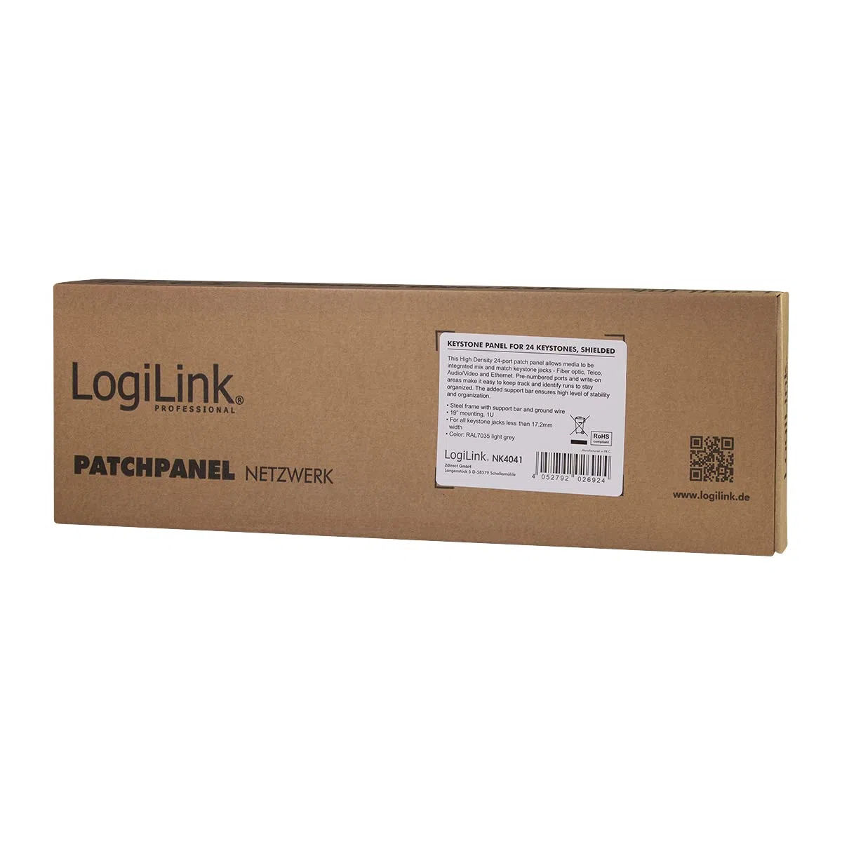Logilink Panel De Keystone Blindado 24 Módulos, Gris