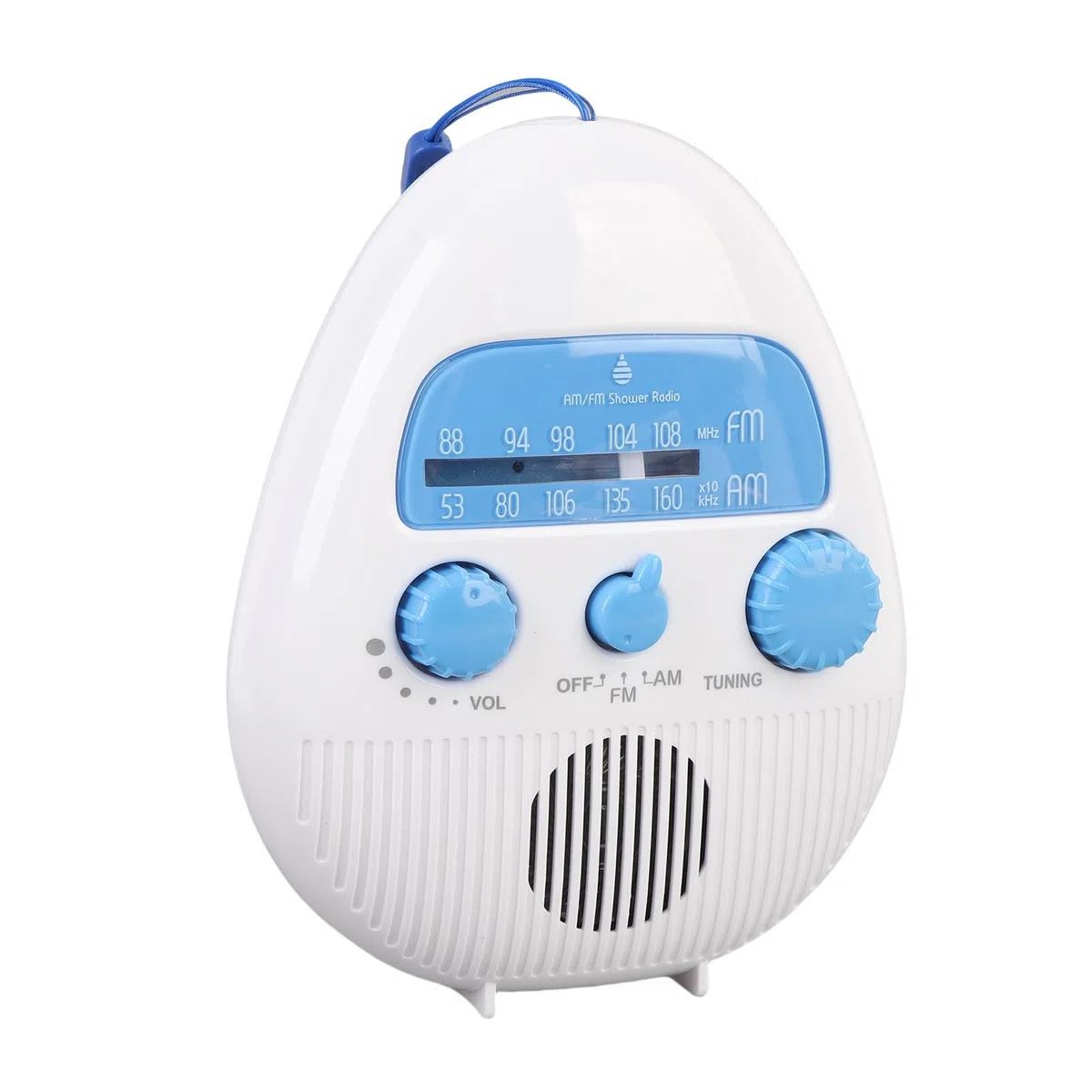 Zerodis Radio de Ducha de Am FM, Radio de Baño Colgante Que Funciona con Baterías con Altavoz Incorporado para el Entretenimiento de Viajes Al Aire Libre de Emergencia en Casa