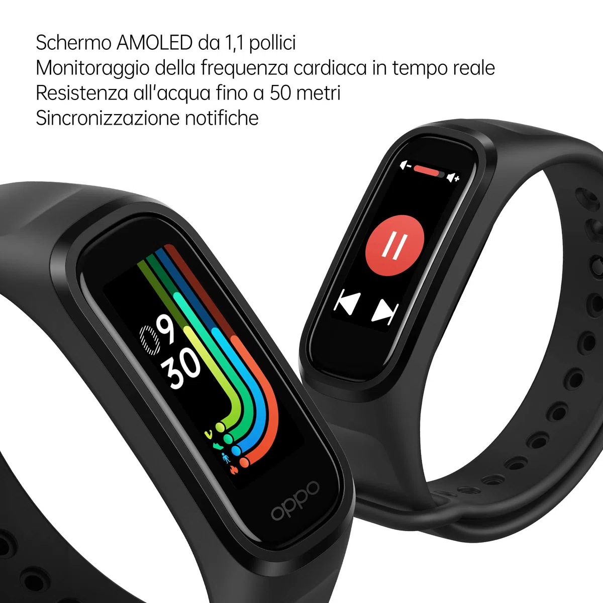 OPPO Band Sport - Smart Band, Pulsera de actividad, sensor óptico de frecuencia cardiaca, sensor de oxígeno en sangre - Negro