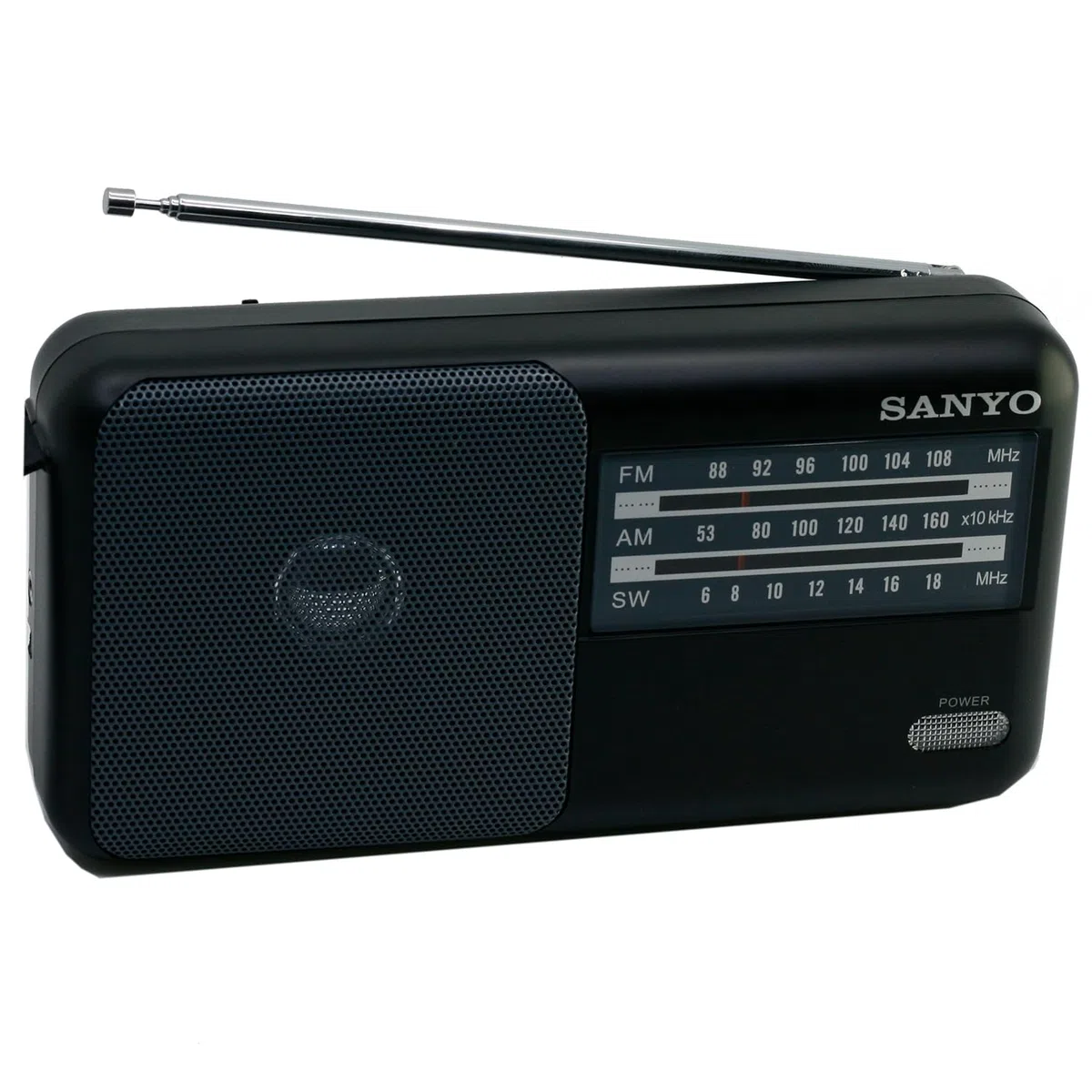 Radio Ks120P Radio FM/Am/SW, 3 Bandas - Negra, Funciona con Pilas, Entrada Auxiliar 3.5 mm, 19.5 x 9.5 x 19.5 cm, 300 g (Negra)